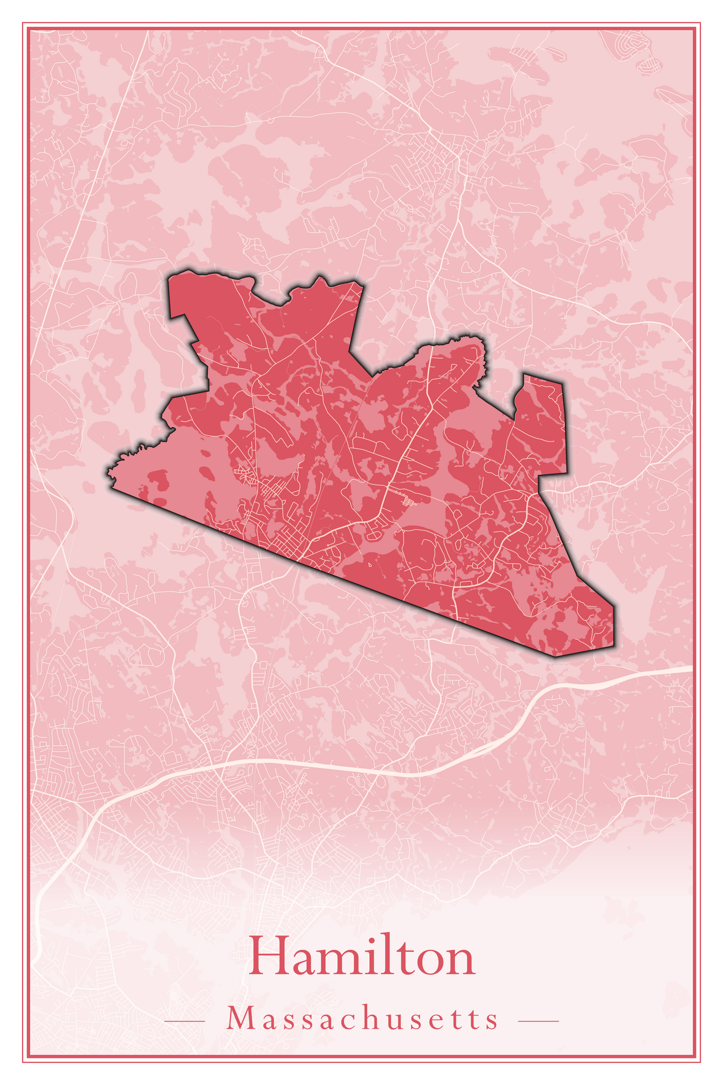 Massachusetts Towns - Street Map (Hadley - Hampden)