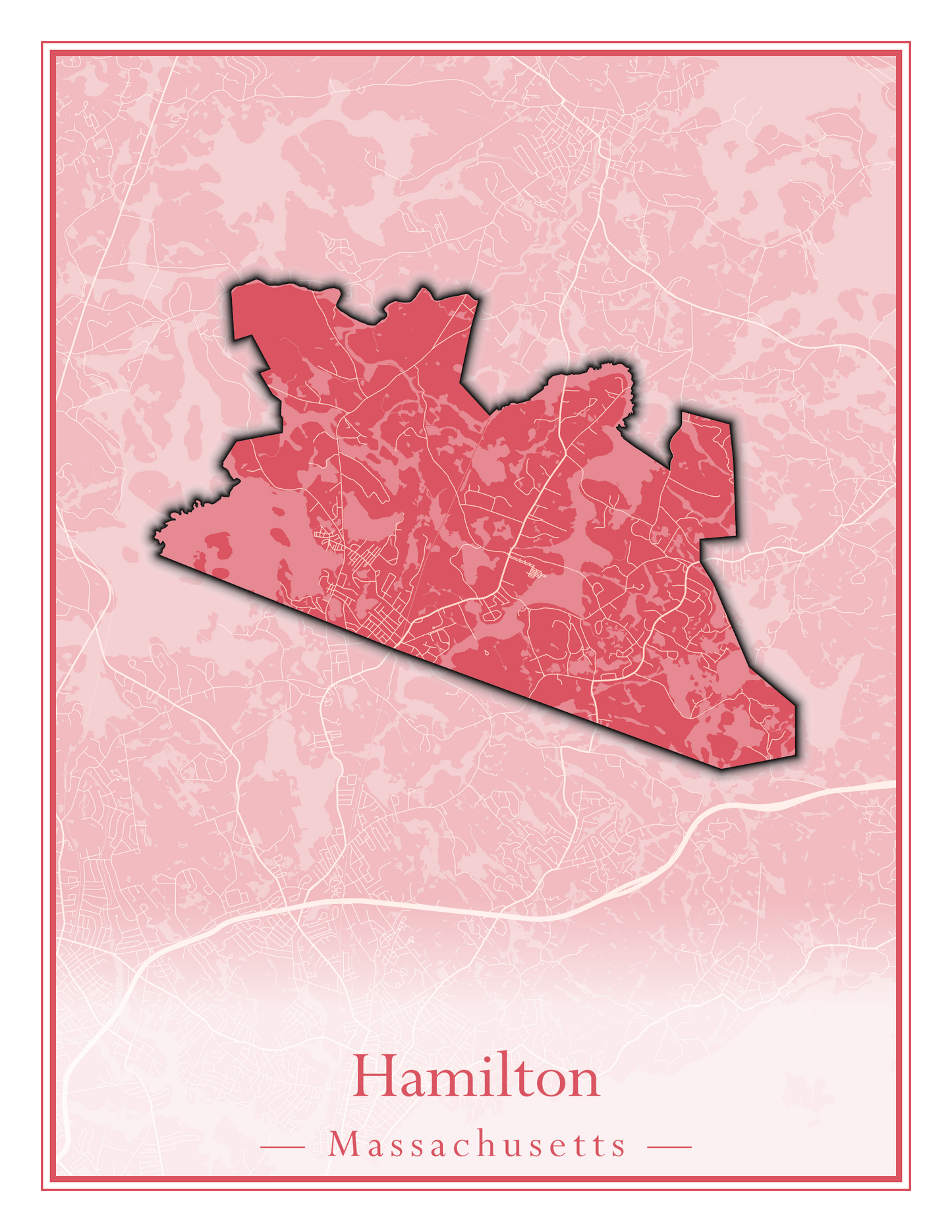 Massachusetts Towns - Street Map (Hadley - Hampden)