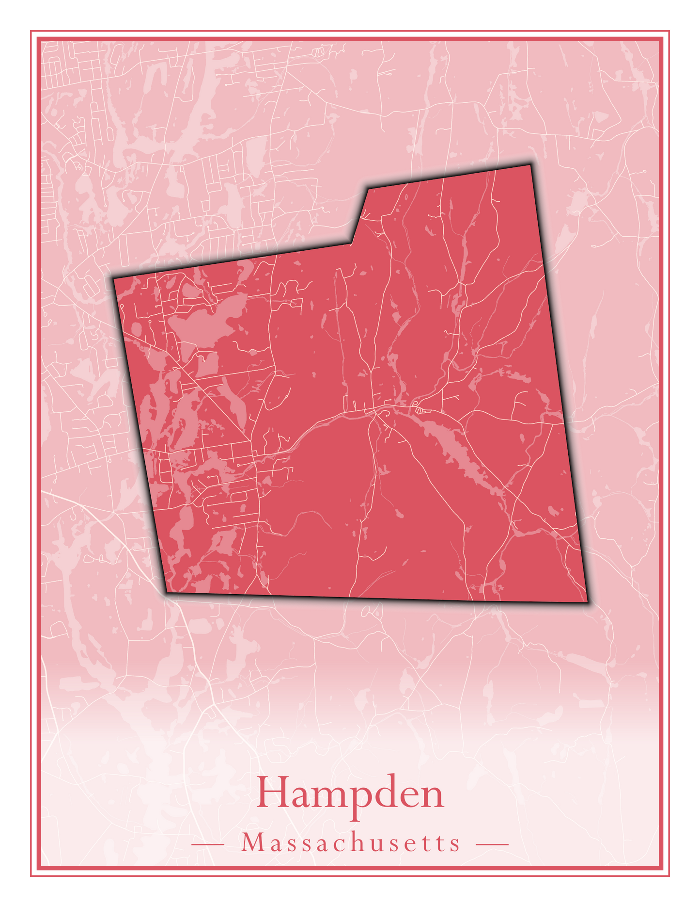 Massachusetts Towns - Street Map (Hadley - Hampden)