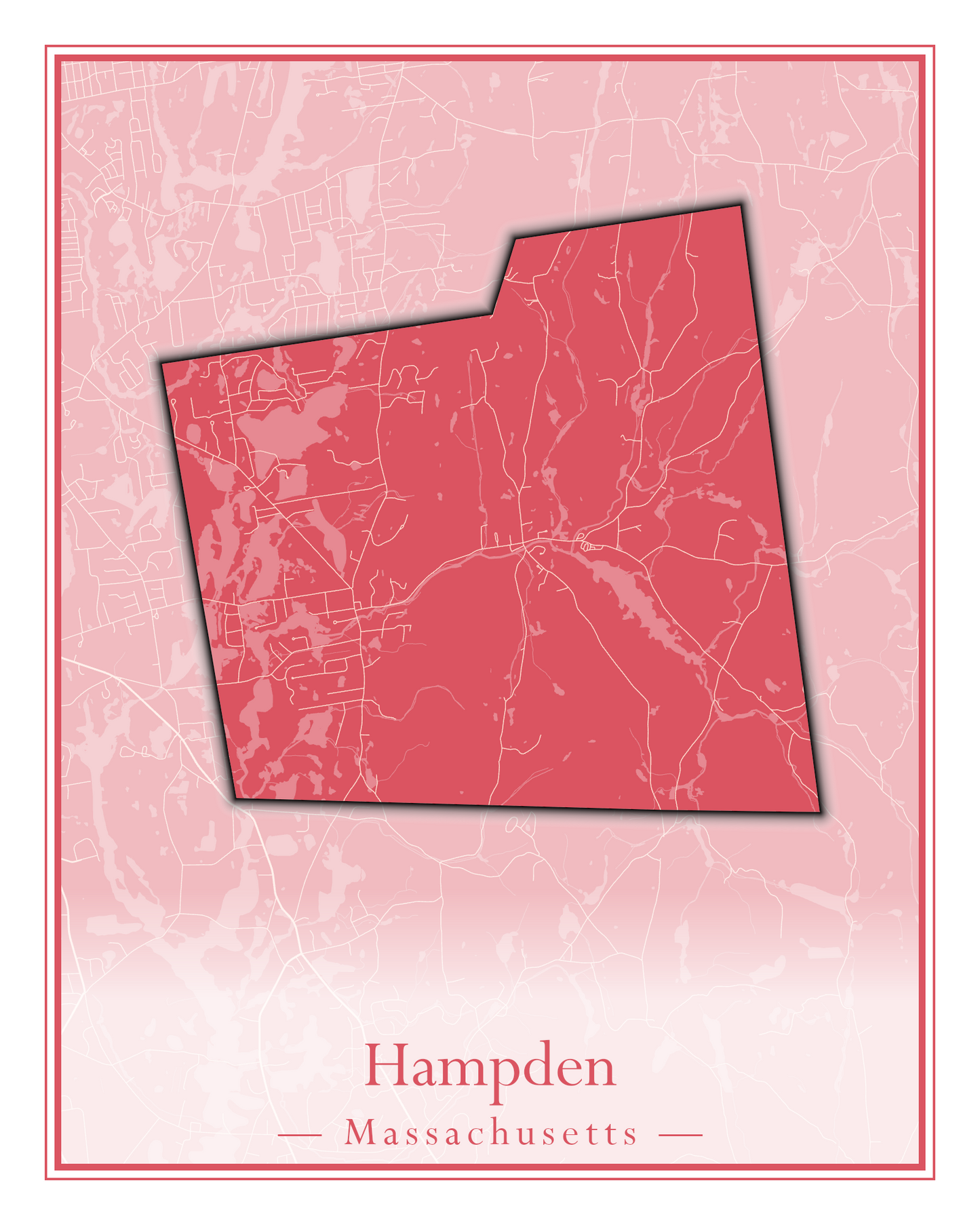 Massachusetts Towns - Street Map (Hadley - Hampden)