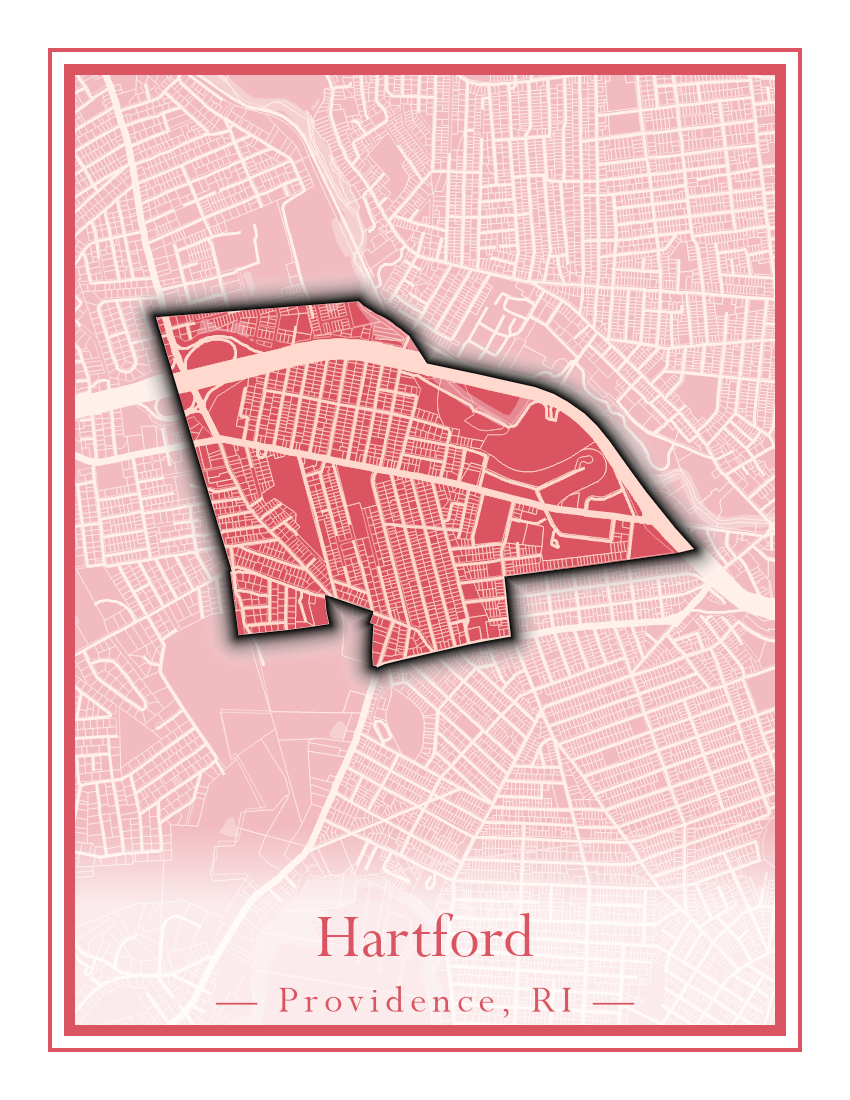 Providence Neighborhoods - Street Map (Hartford - Manton)