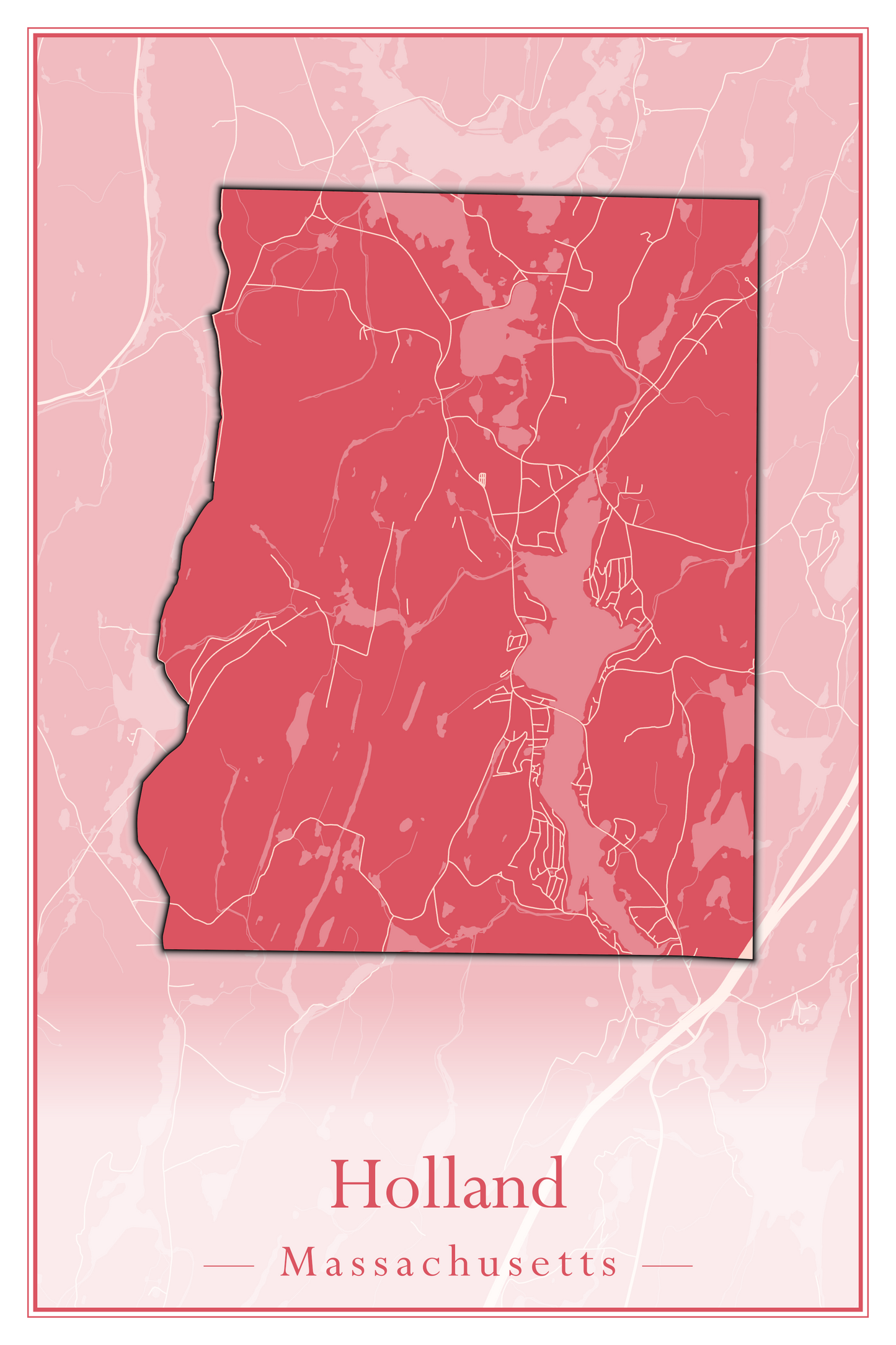 Massachusetts Towns - Street Map (Holbrook - Holliston)