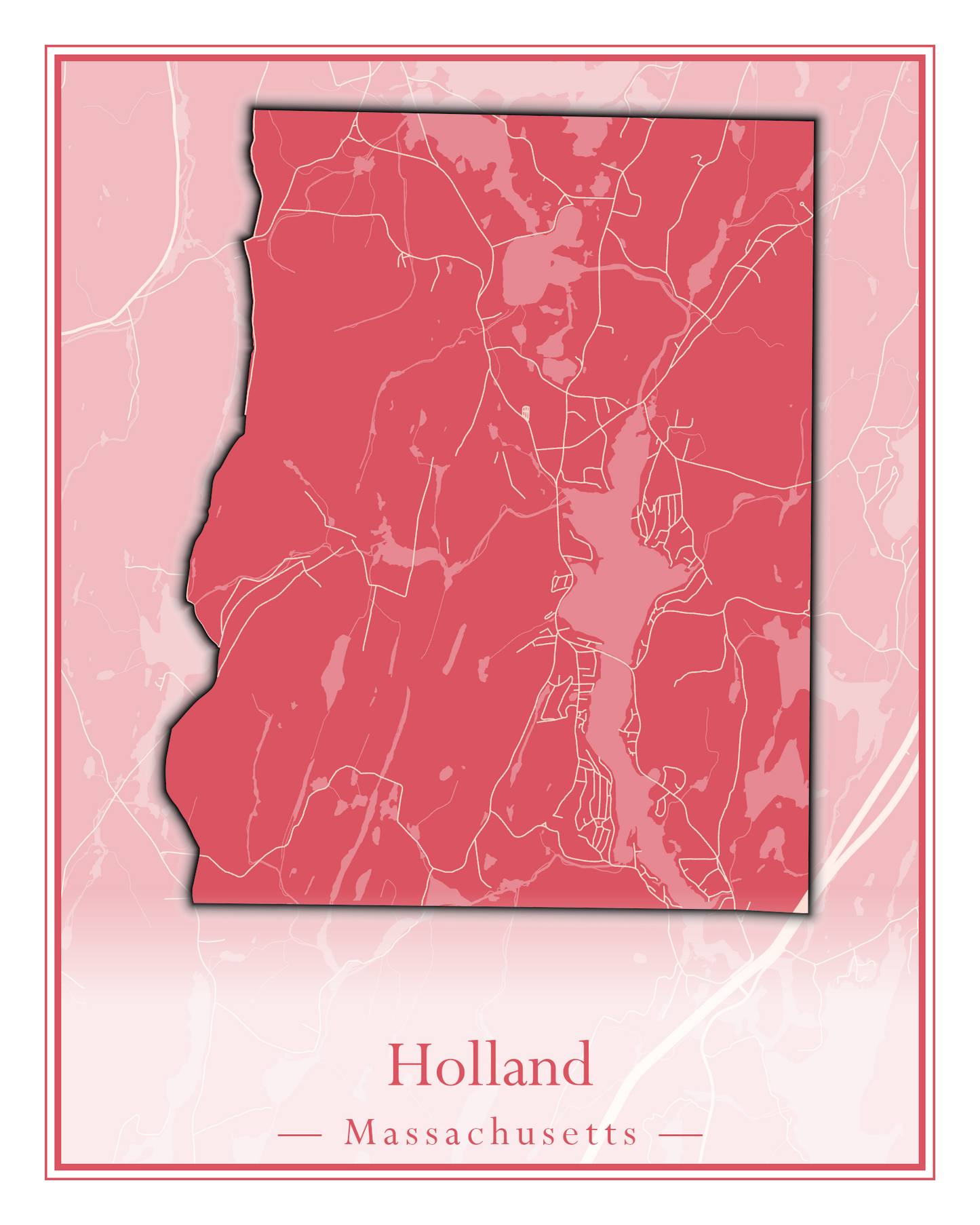 Massachusetts Towns - Street Map (Holbrook - Holliston)