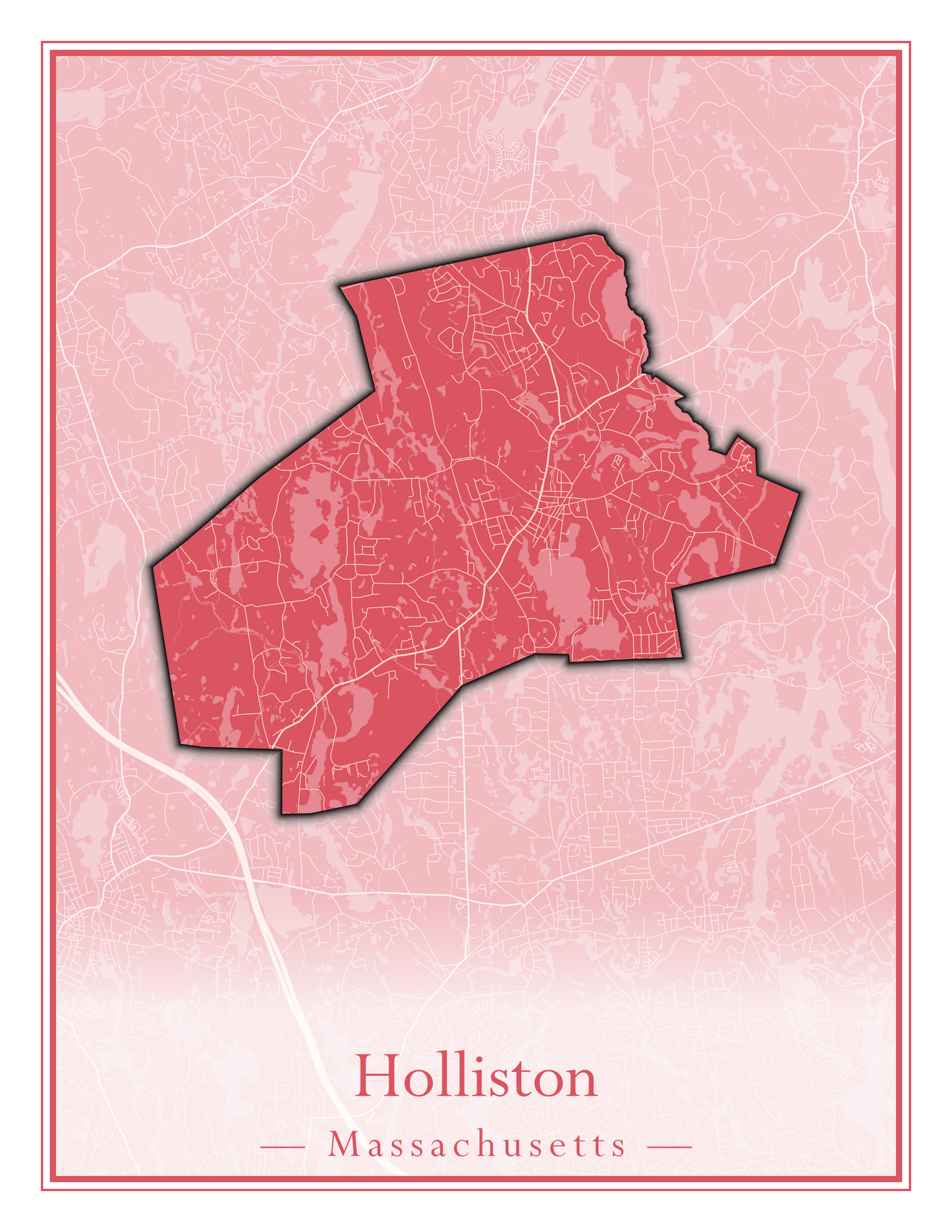 Massachusetts Towns - Street Map (Holbrook - Holliston)