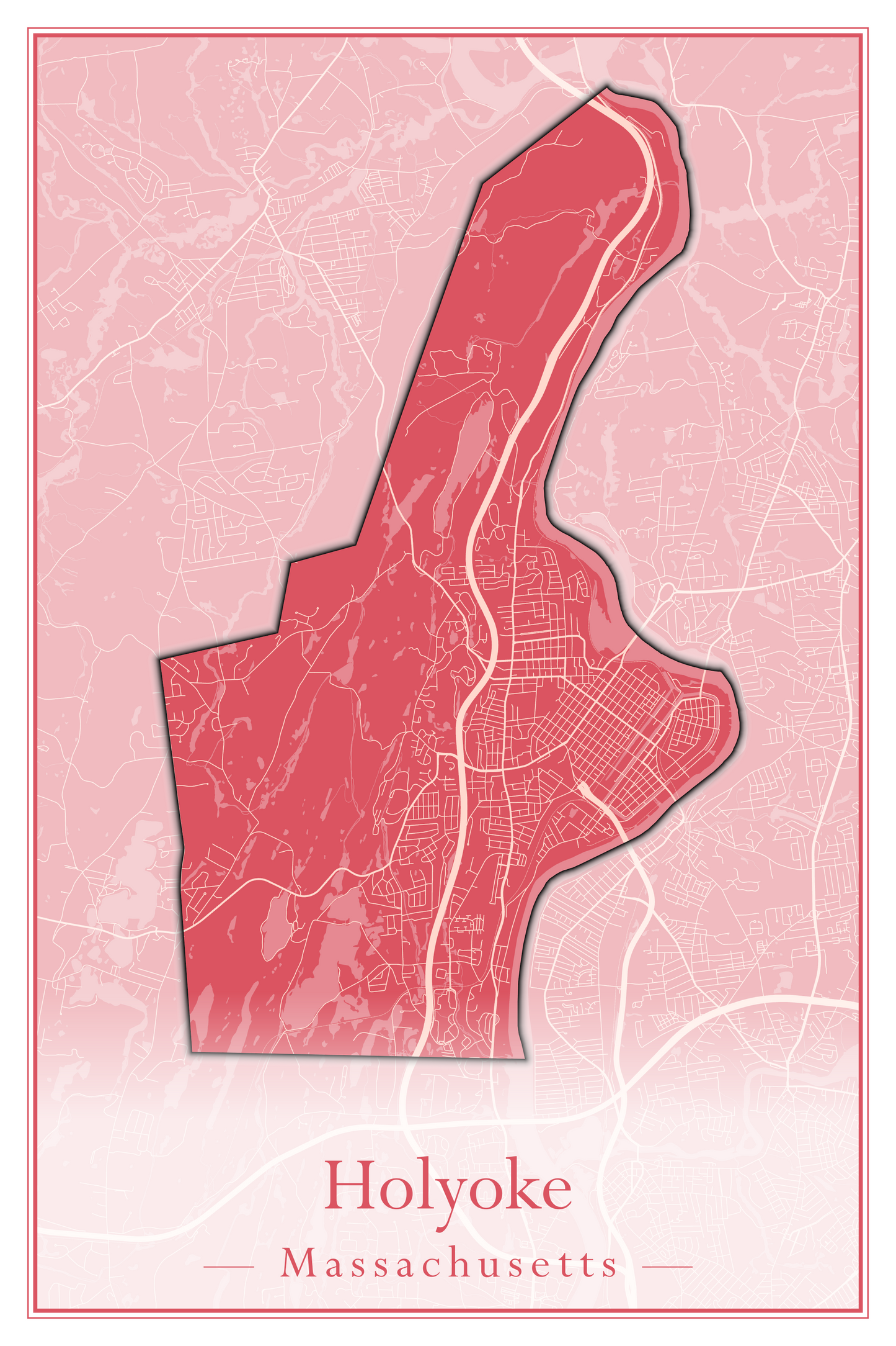 Massachusetts Towns - Street Map (Holyoke - Hubbardston)