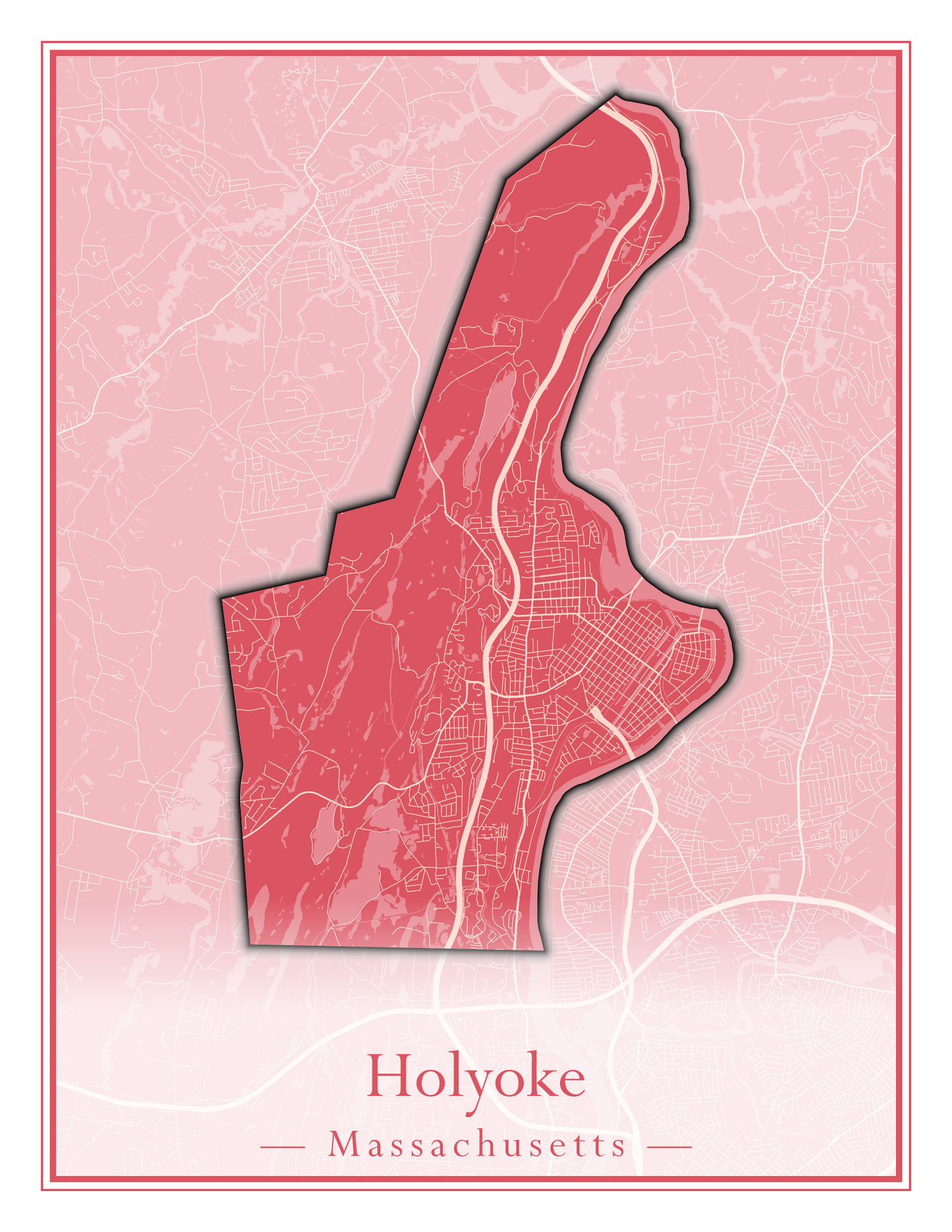 Massachusetts Towns - Street Map (Holyoke - Hubbardston)