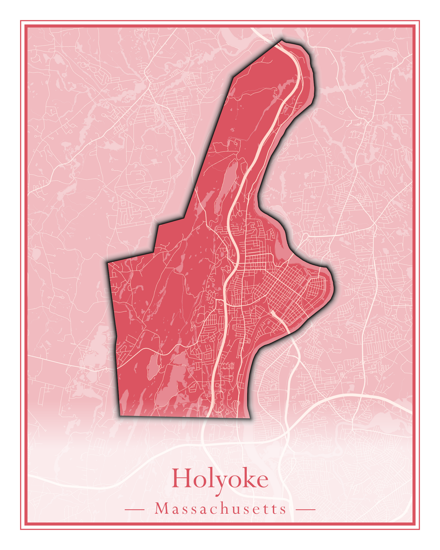 Massachusetts Towns - Street Map (Holyoke - Hubbardston)