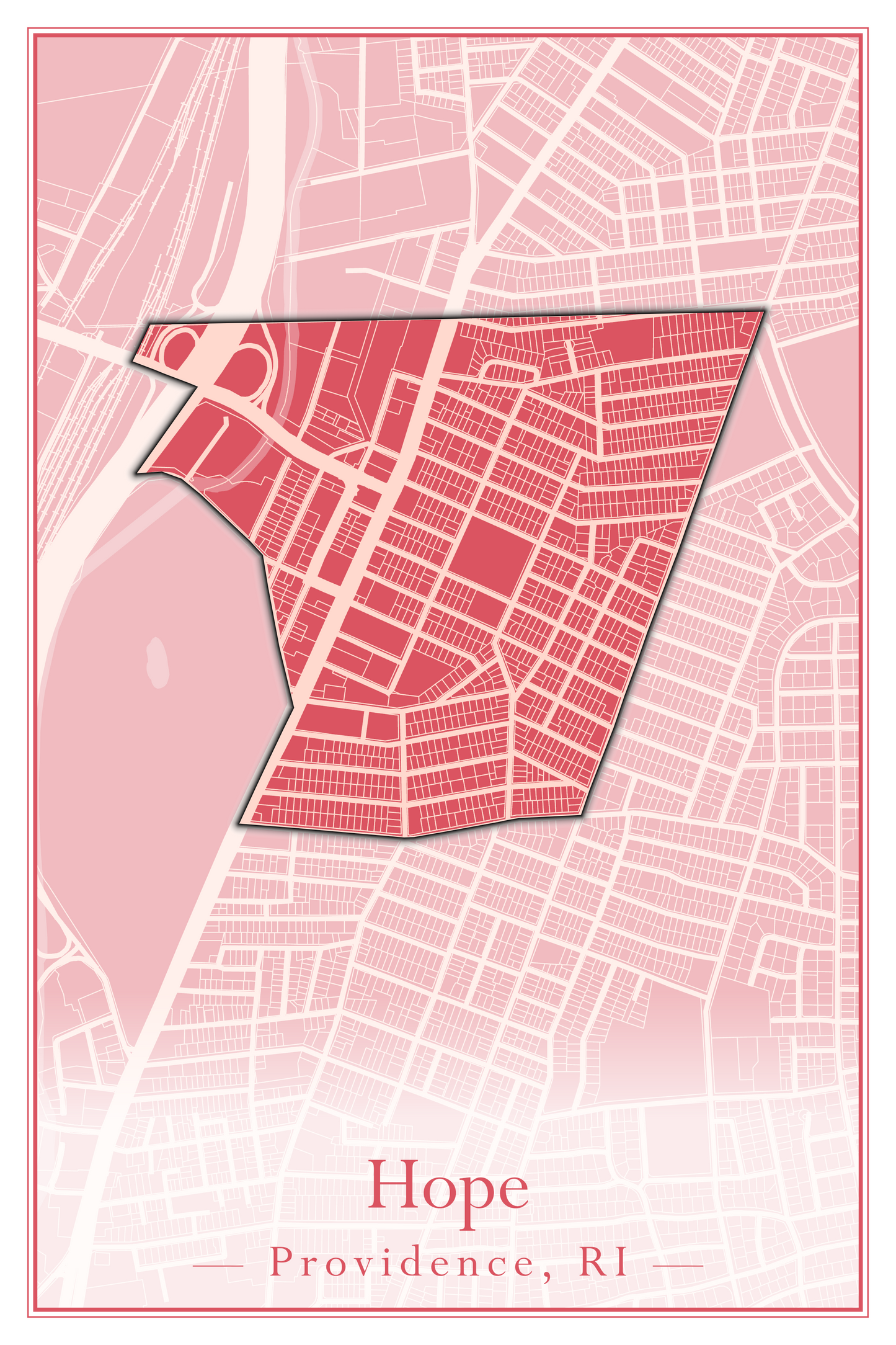 Providence Neighborhoods - Street Map (Hartford - Manton)