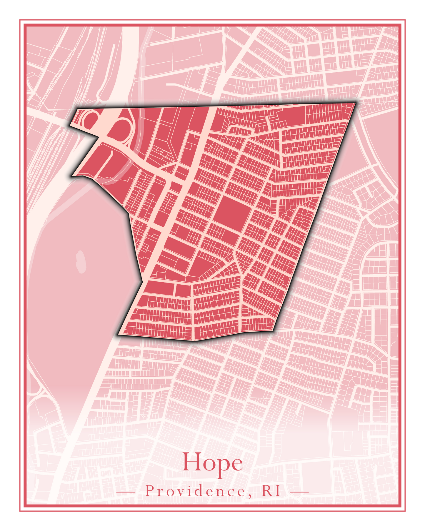 Providence Neighborhoods - Street Map (Hartford - Manton)