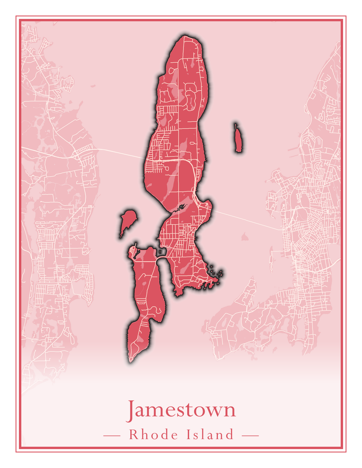 Rhode Island Towns - Street Map (Glocester - Johnston)