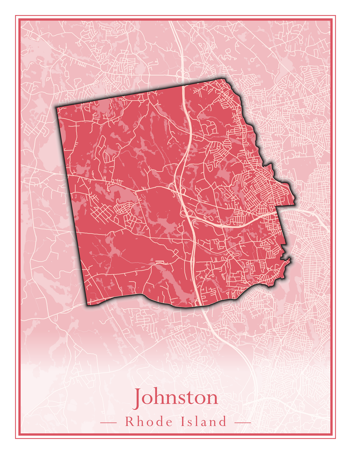 Rhode Island Towns - Street Map (Glocester - Johnston)