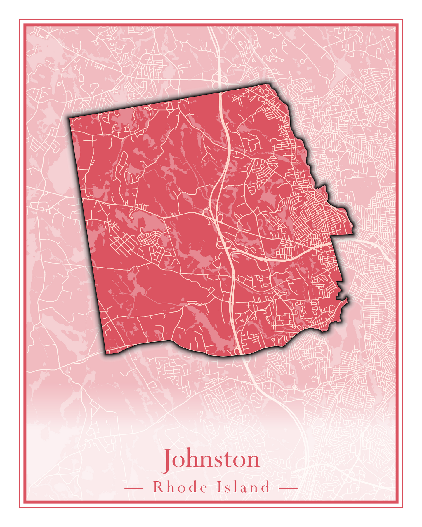 Rhode Island Towns - Street Map (Glocester - Johnston)