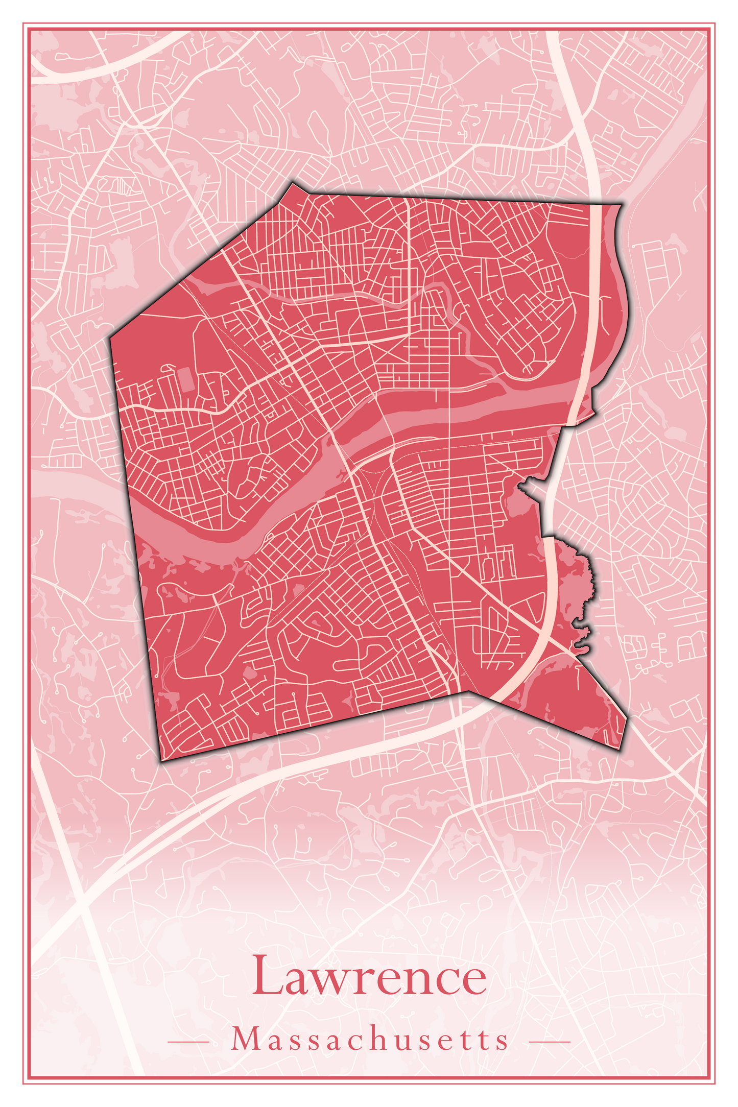 Massachusetts Towns - Street Map (Lawrence - Lenox)