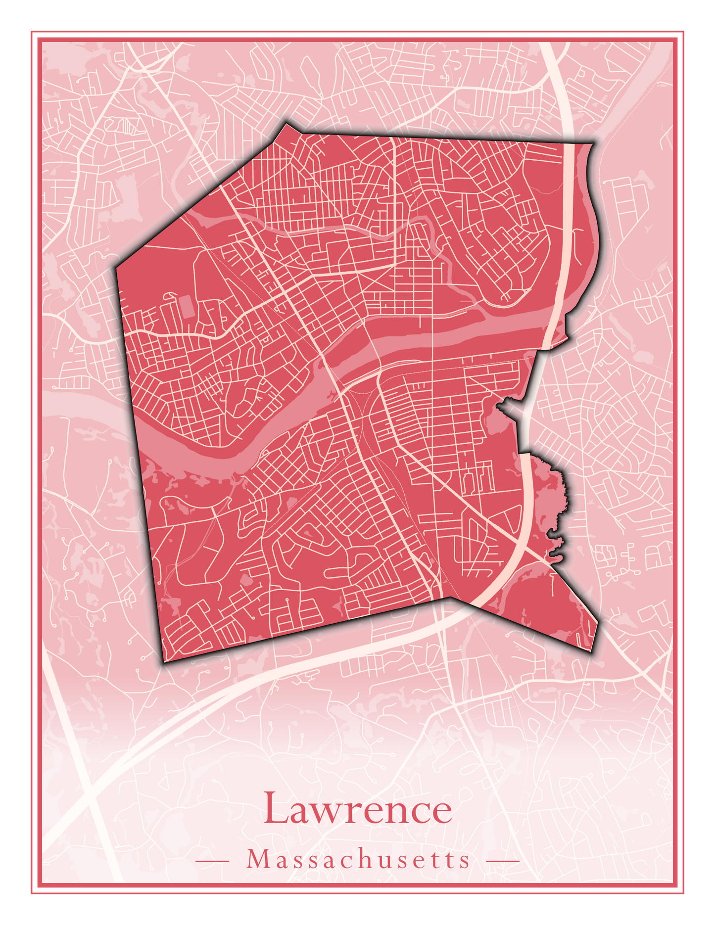 Massachusetts Towns - Street Map (Lawrence - Lenox)