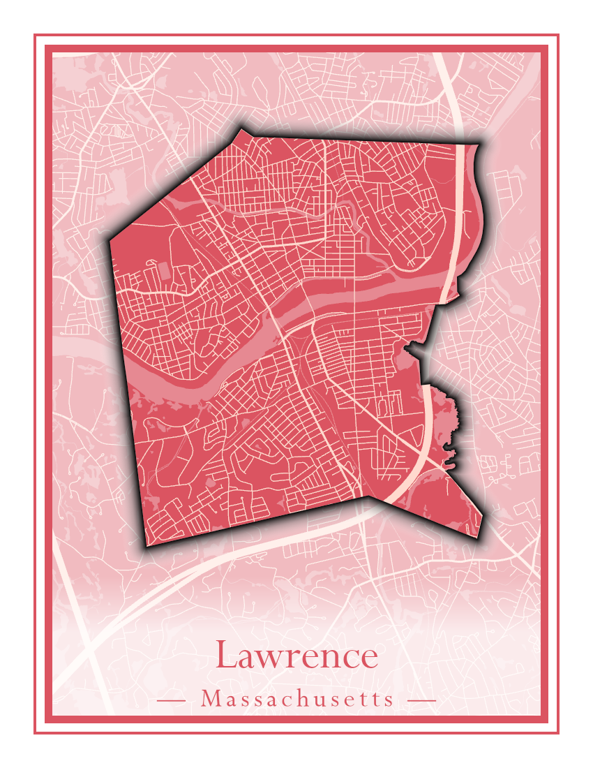 Massachusetts Towns - Street Map (Lawrence - Lenox)