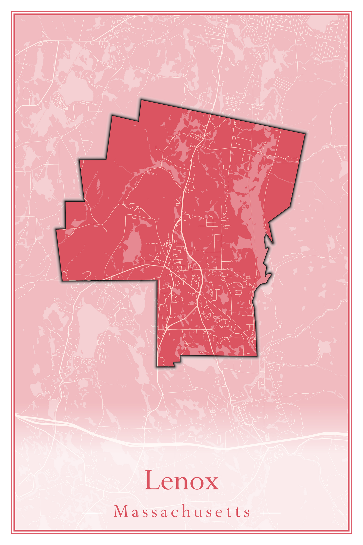 Massachusetts Towns - Street Map (Lawrence - Lenox)