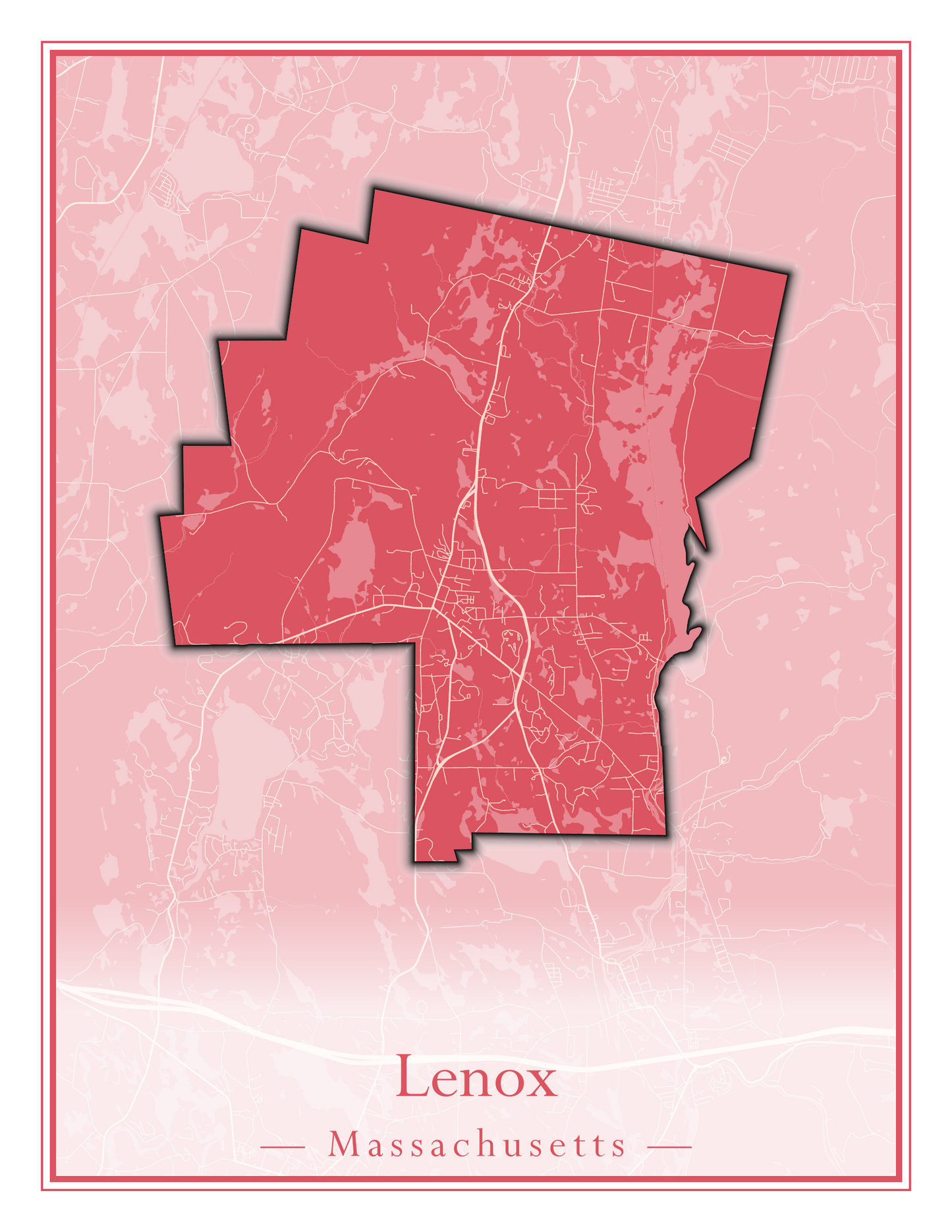 Massachusetts Towns - Street Map (Lawrence - Lenox)