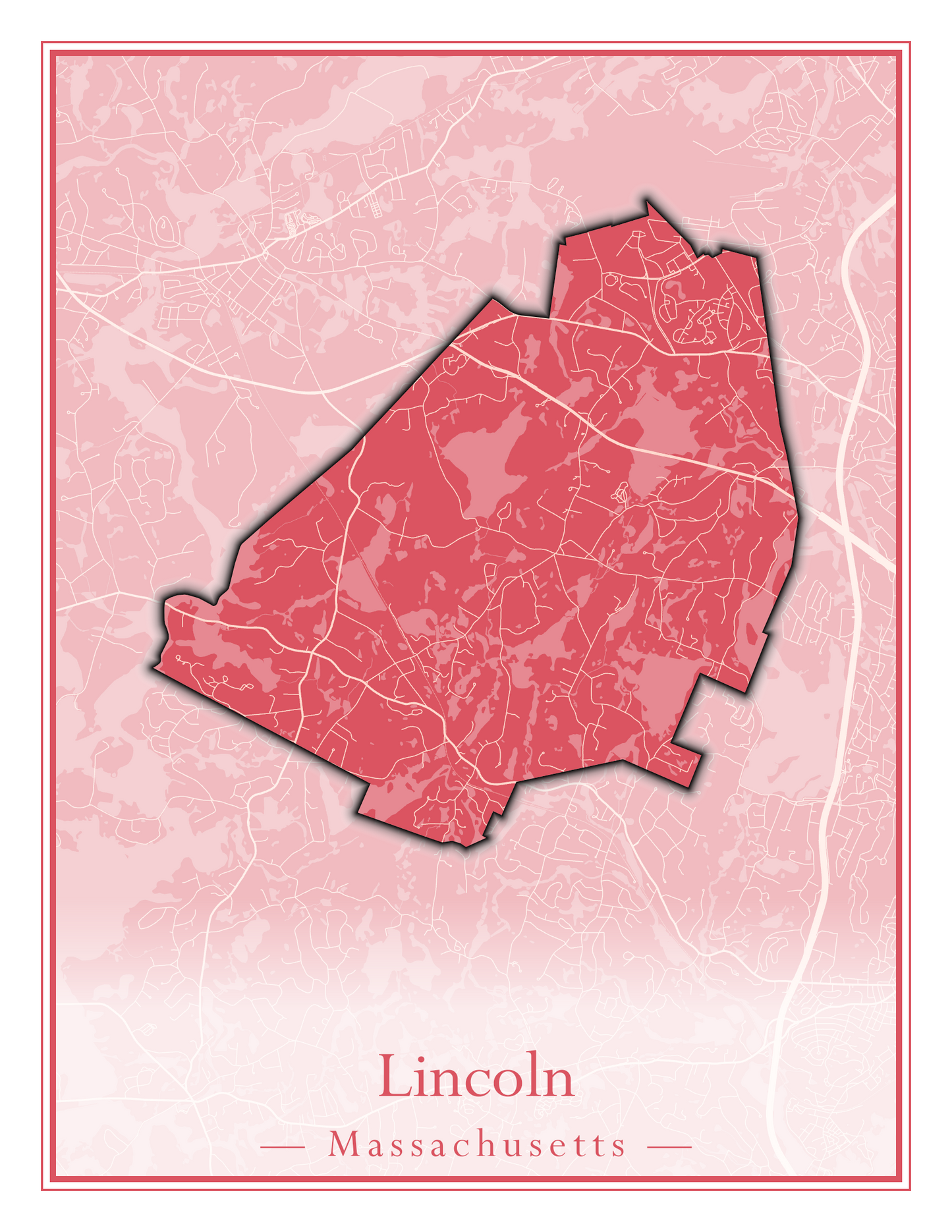 Massachusetts Towns - Street Map (Lincoln - Lowell)