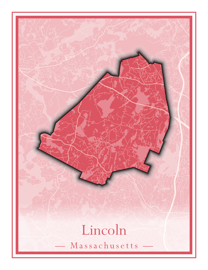 Massachusetts Towns - Street Map (Lincoln - Lowell)