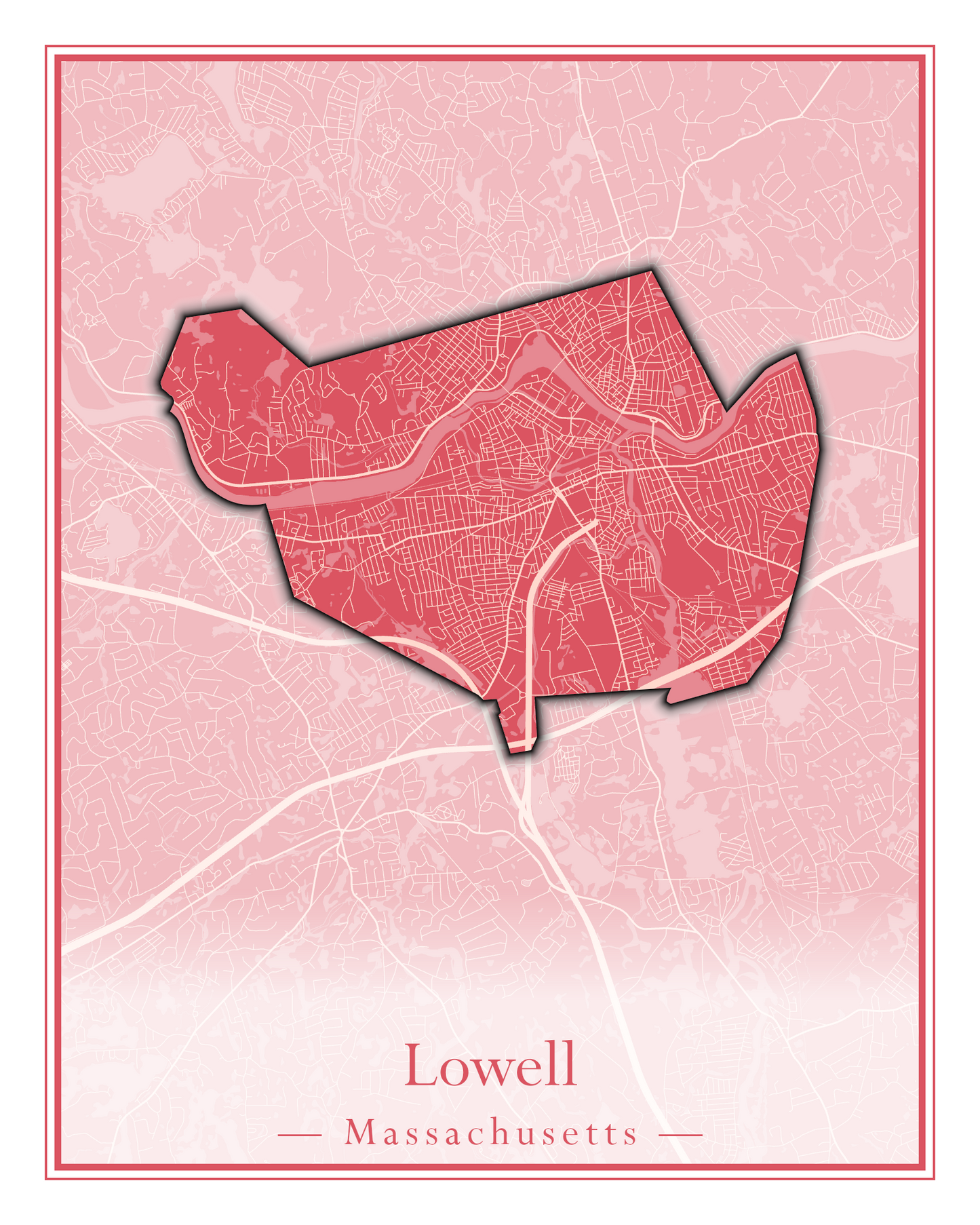 Massachusetts Towns - Street Map (Lincoln - Lowell)