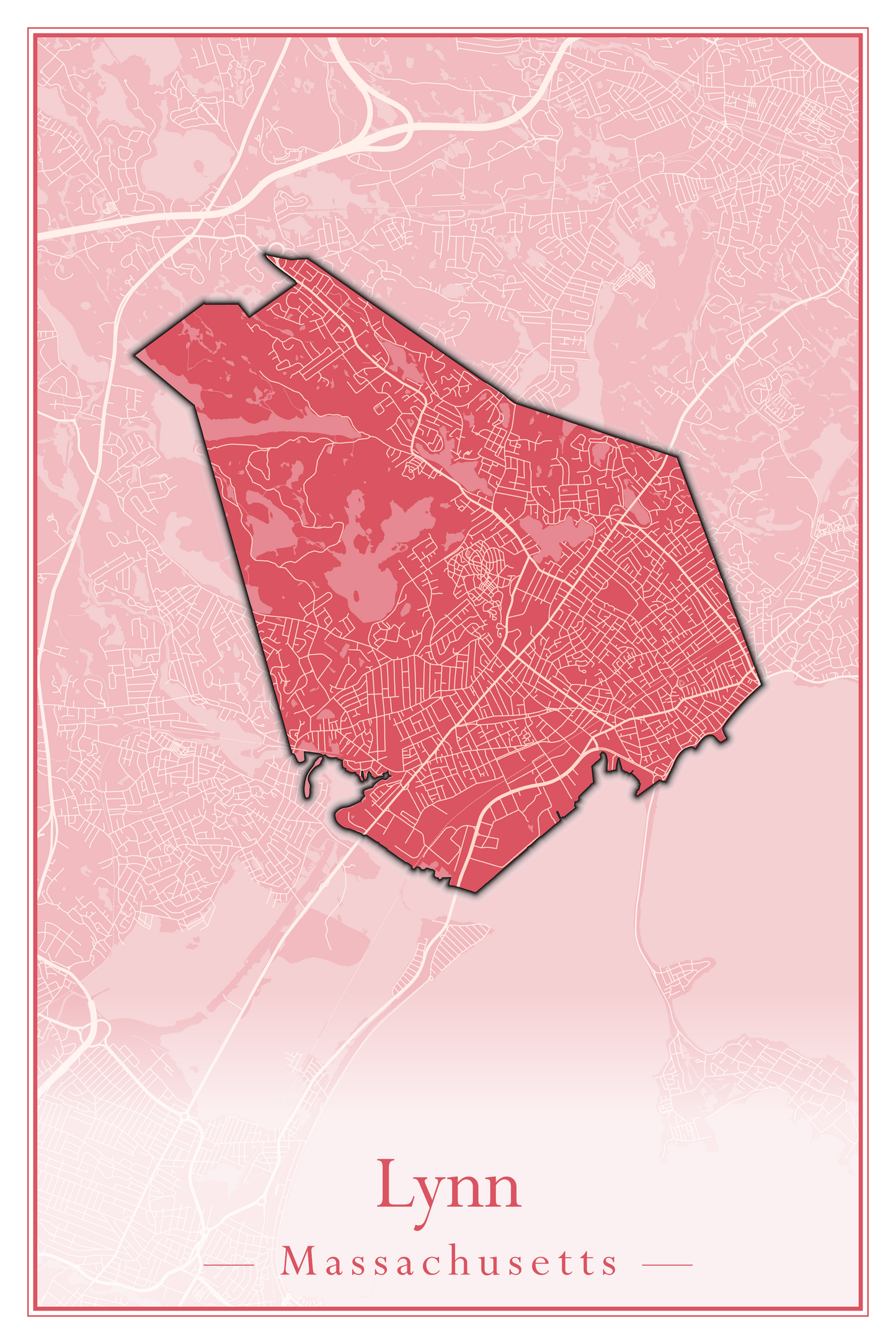 Massachusetts Towns - Street Map (Ludlow - Lynnfield)