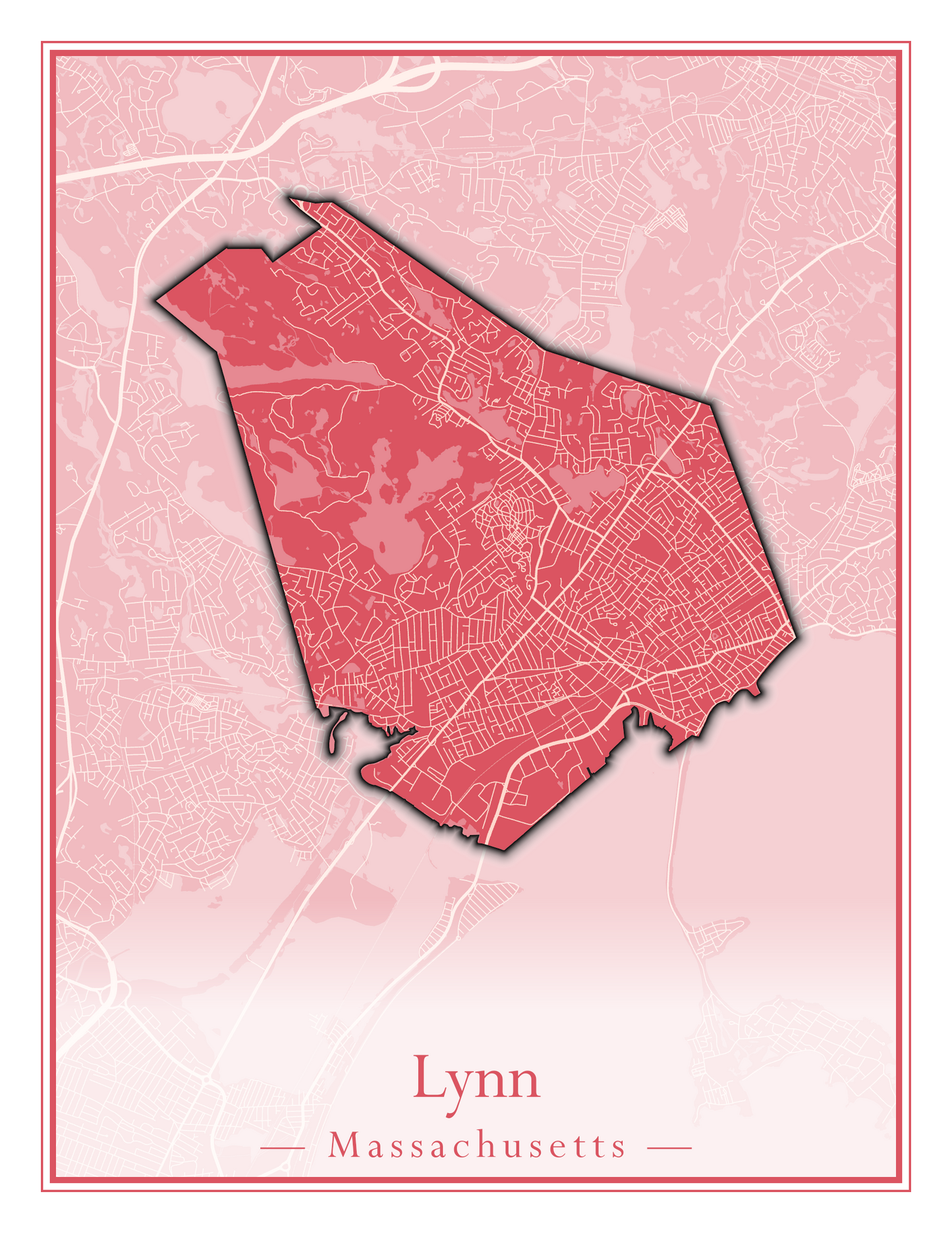 Massachusetts Towns - Street Map (Ludlow - Lynnfield)