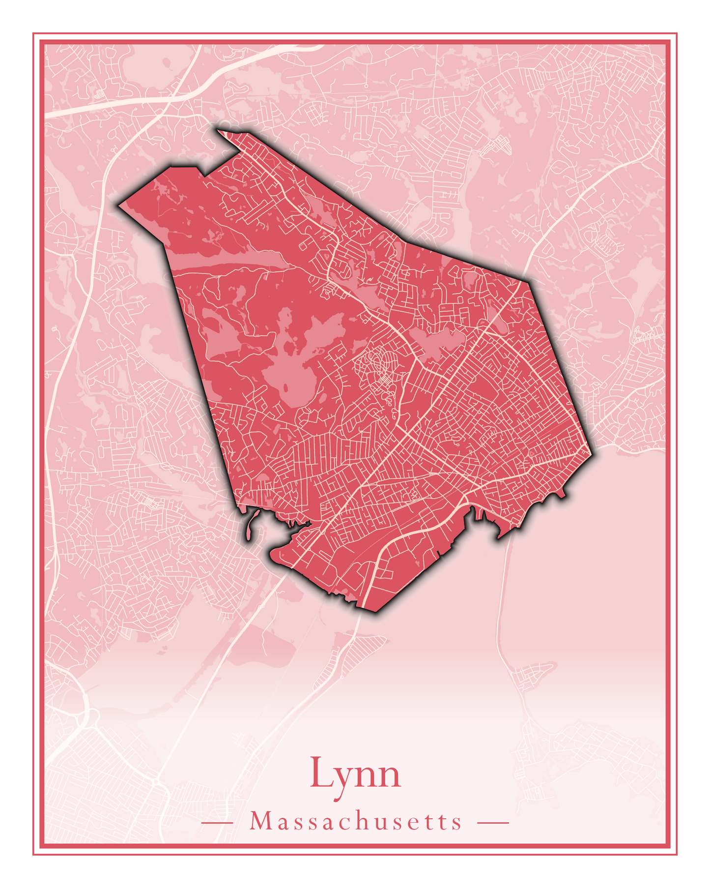 Massachusetts Towns - Street Map (Ludlow - Lynnfield)