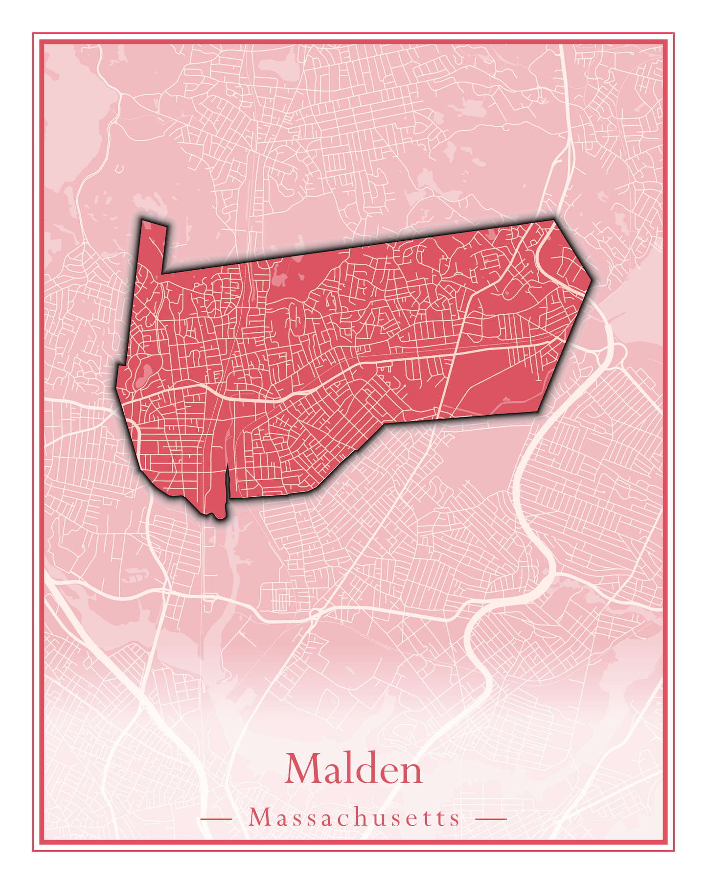 Massachusetts Towns - Street Map (Malden - Marblehead)