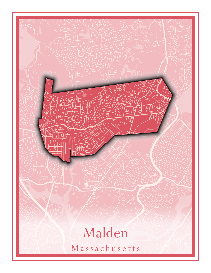 Massachusetts Towns - Street Map (Malden - Marblehead)