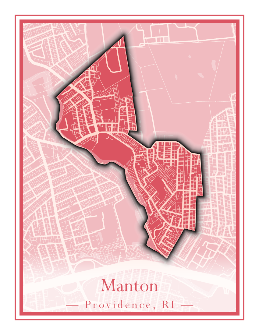 Providence Neighborhoods - Street Map (Hartford - Manton)