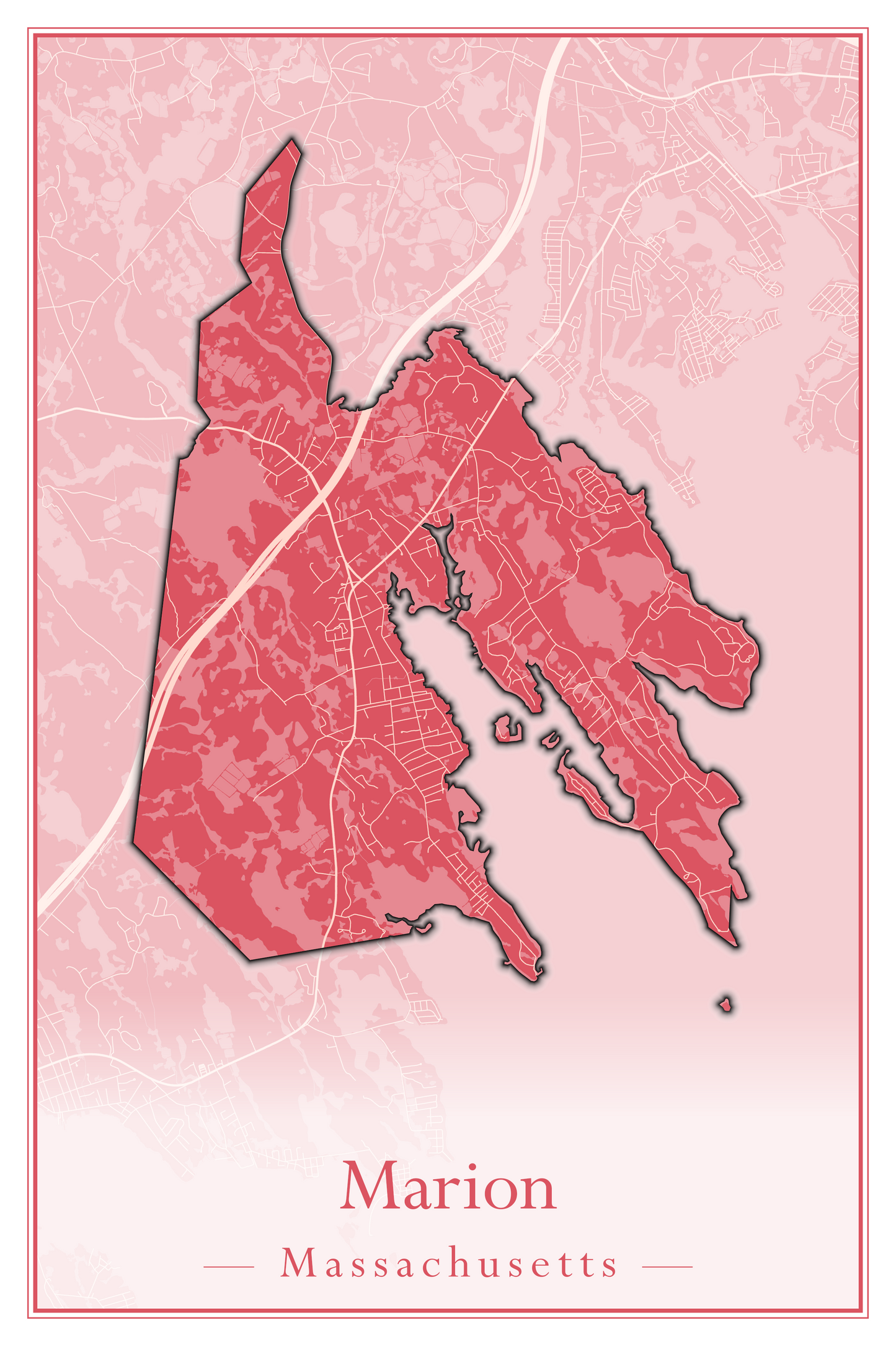 Massachusetts Towns - Street Map (Marion - Mashpee)