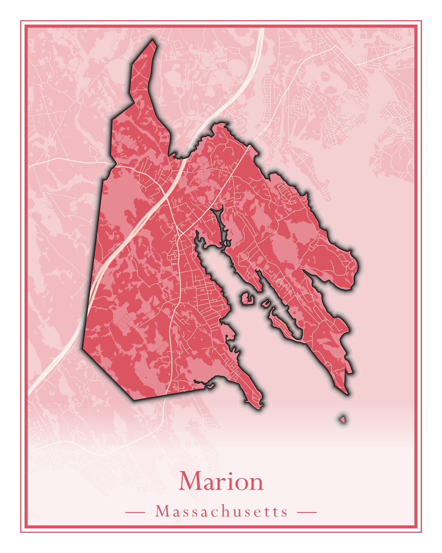 Massachusetts Towns - Street Map (Marion - Mashpee)