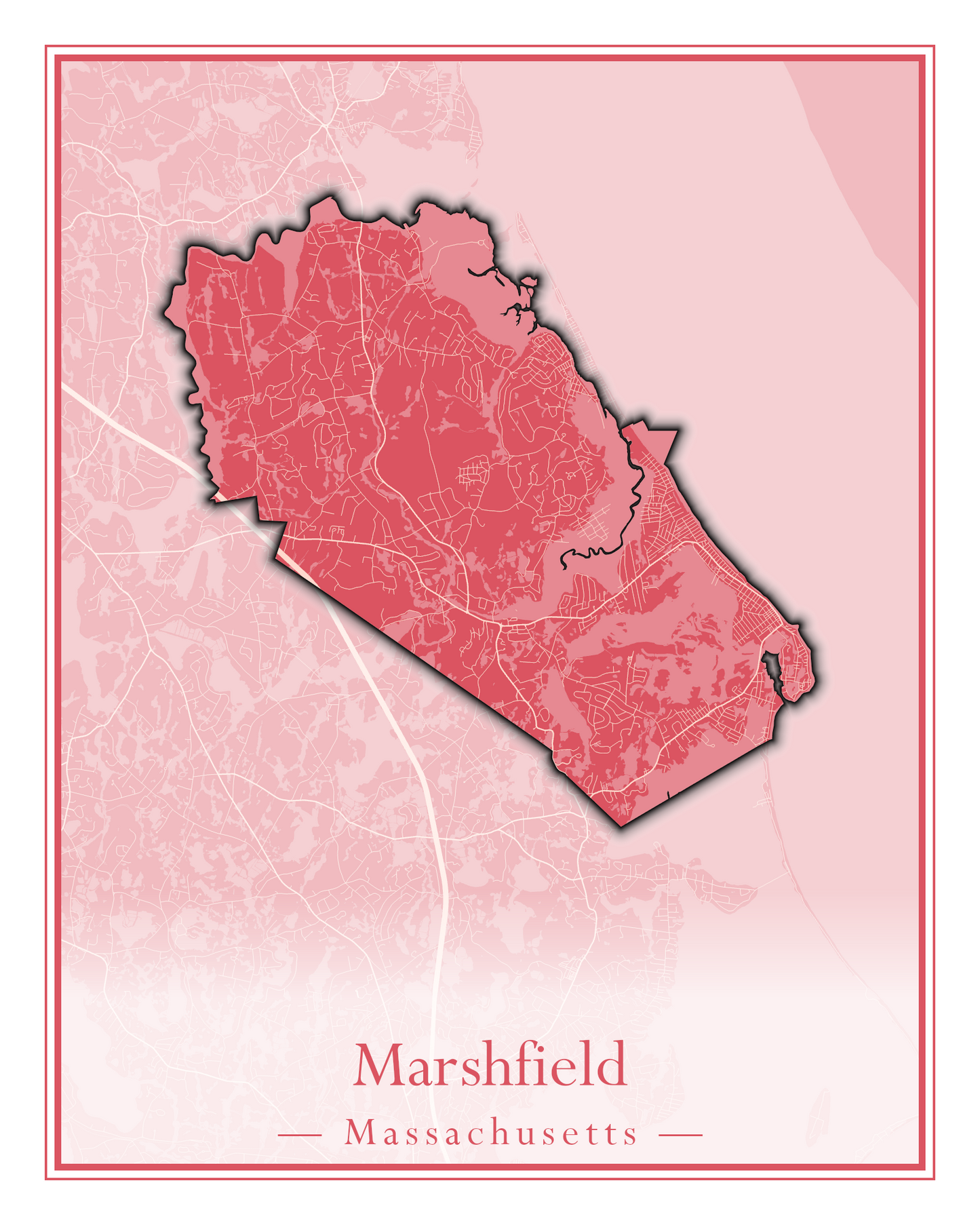 Massachusetts Towns - Street Map (Marion - Mashpee)