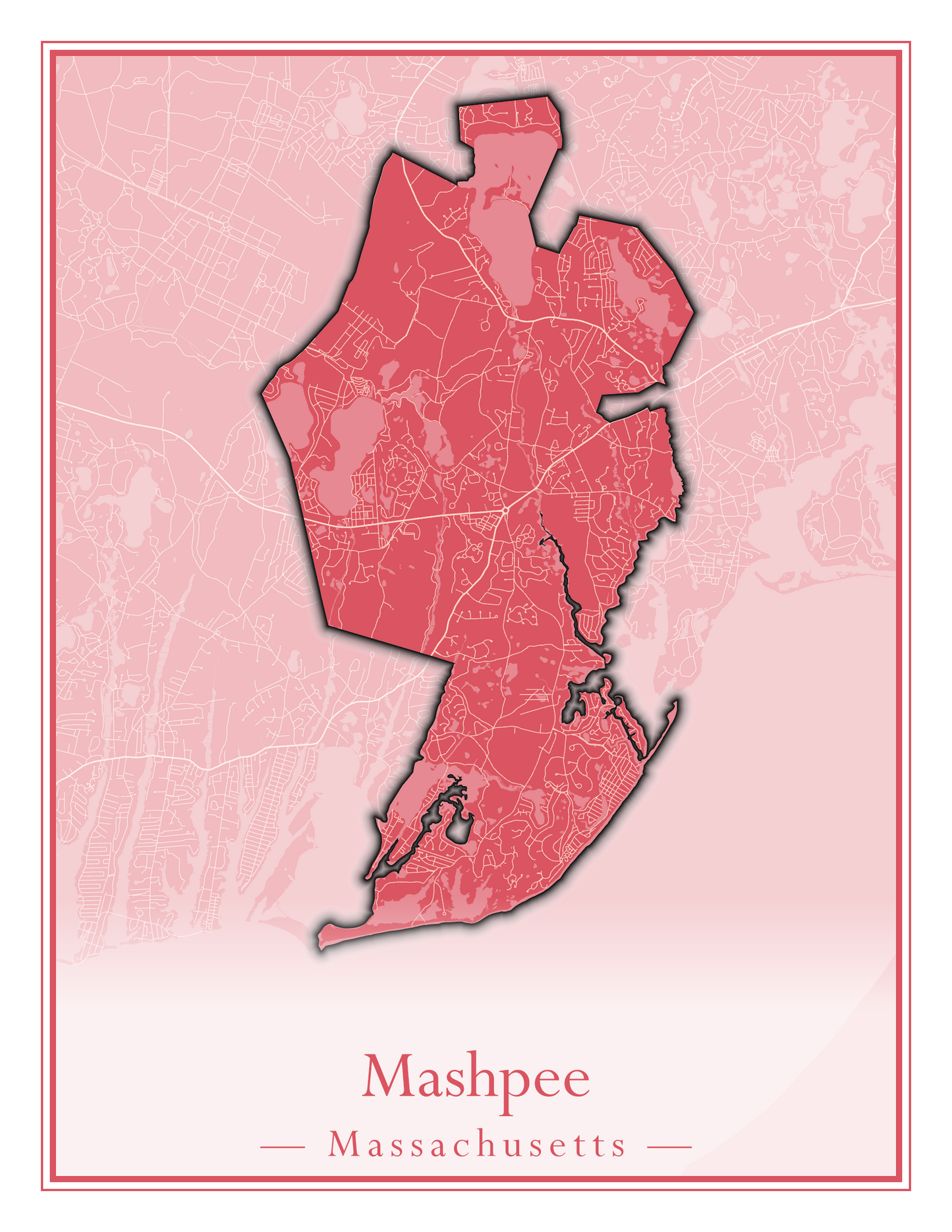 Massachusetts Towns - Street Map (Marion - Mashpee)