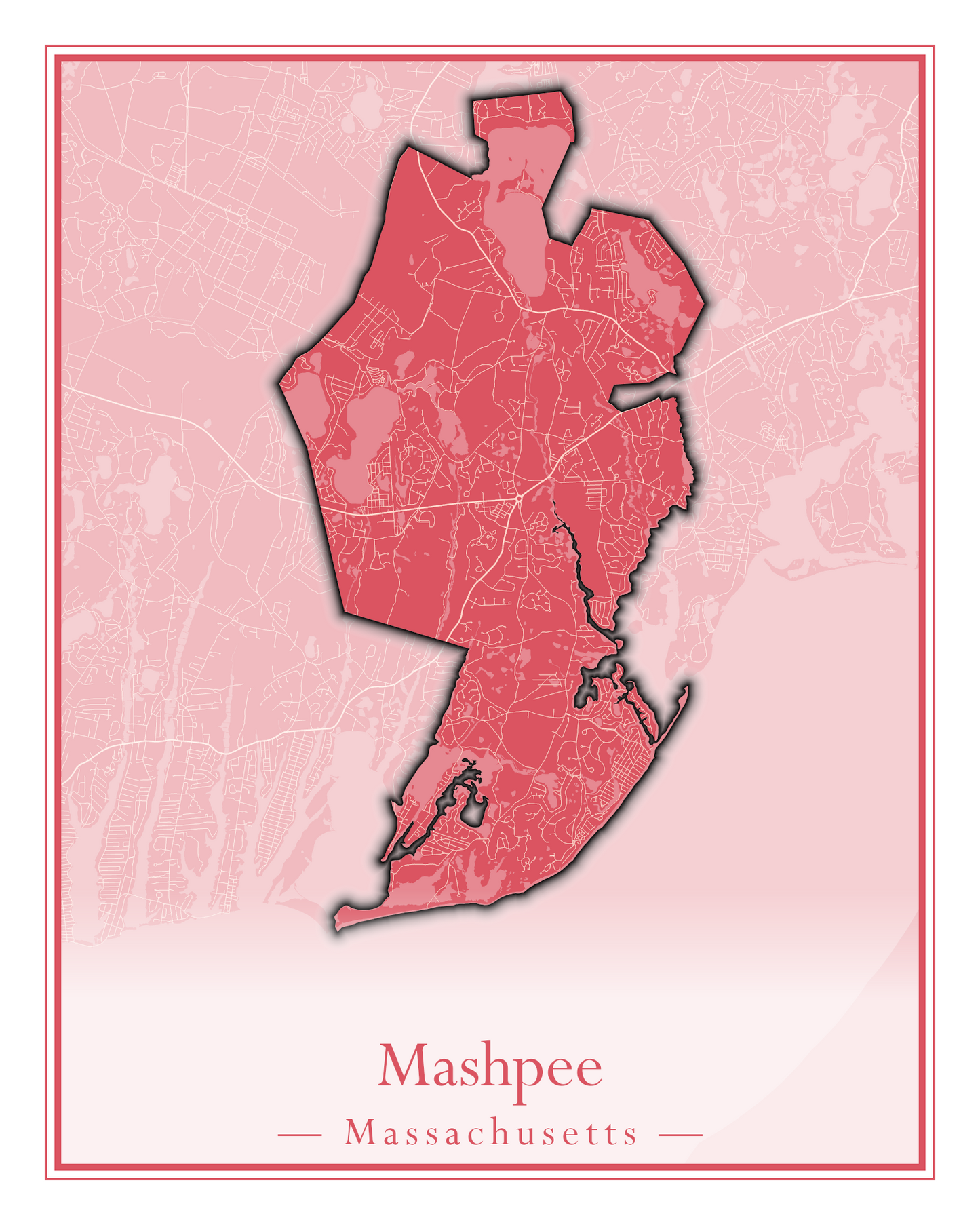 Massachusetts Towns - Street Map (Marion - Mashpee)