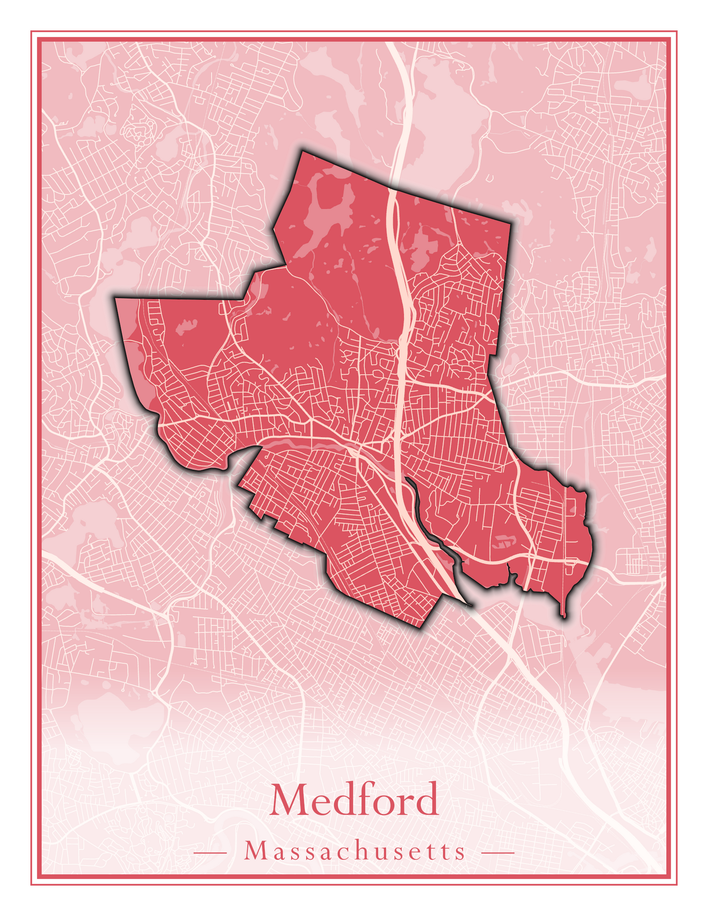 Massachusetts Towns - Street Map (Mattapoisett - Medford)