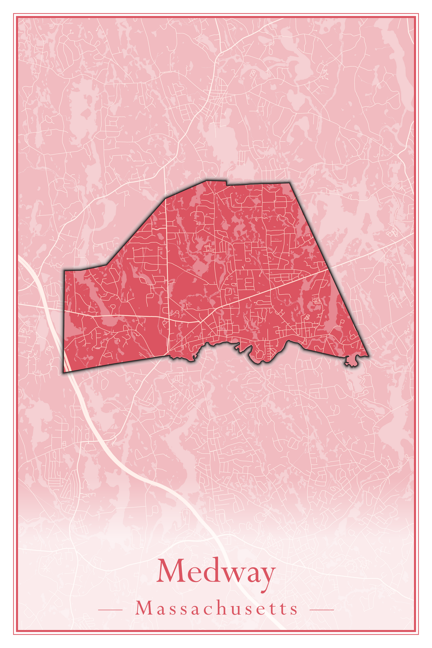 Massachusetts Towns - Street Map (Medway - Merrimac)