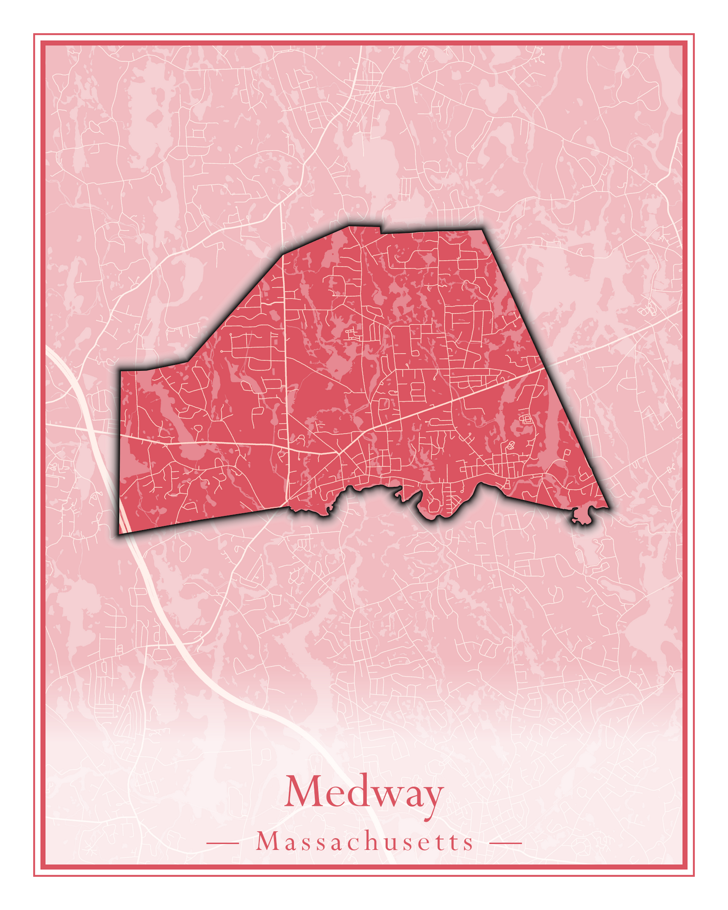 Massachusetts Towns - Street Map (Medway - Merrimac)