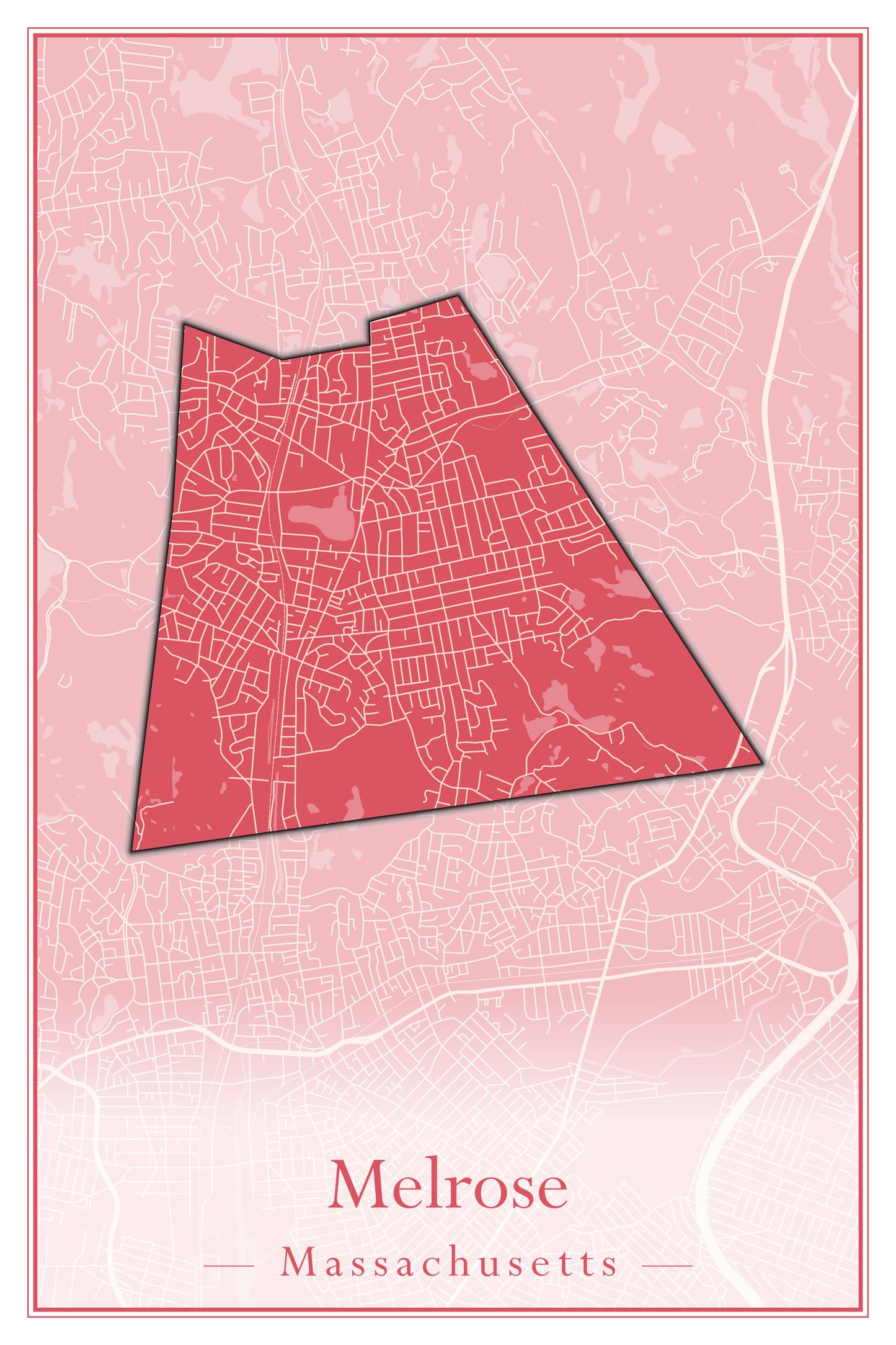 Massachusetts Towns - Street Map (Medway - Merrimac)