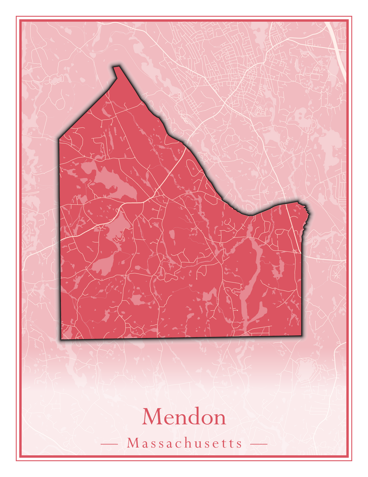 Massachusetts Towns - Street Map (Medway - Merrimac)