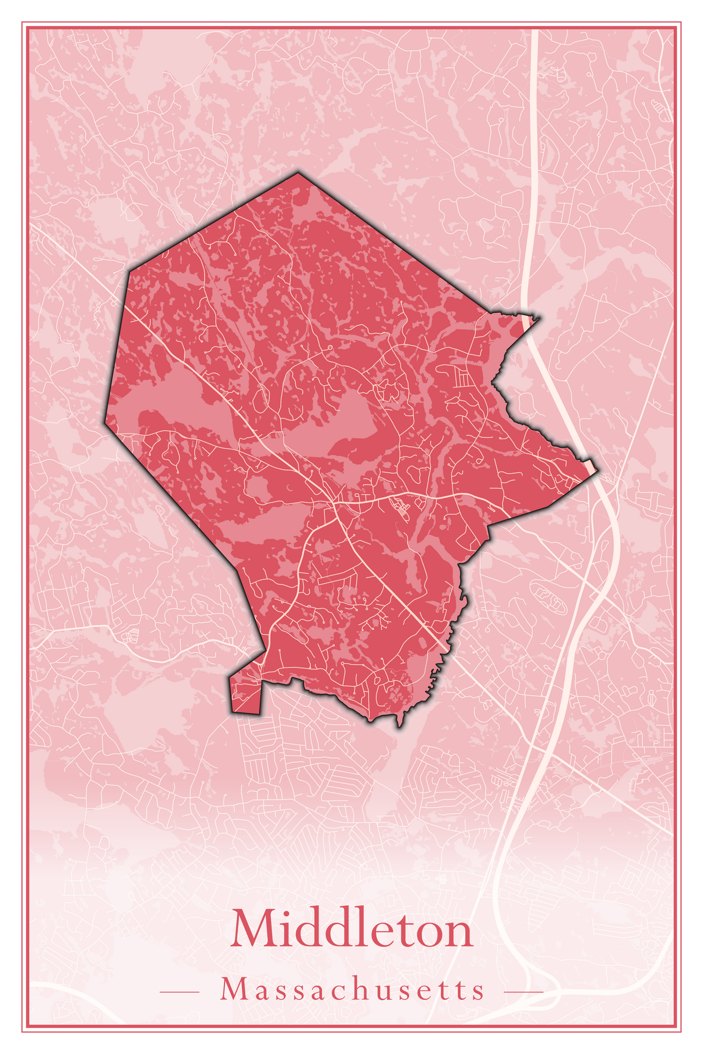 Massachusetts Towns - Street Map (Methuen - Middleton)