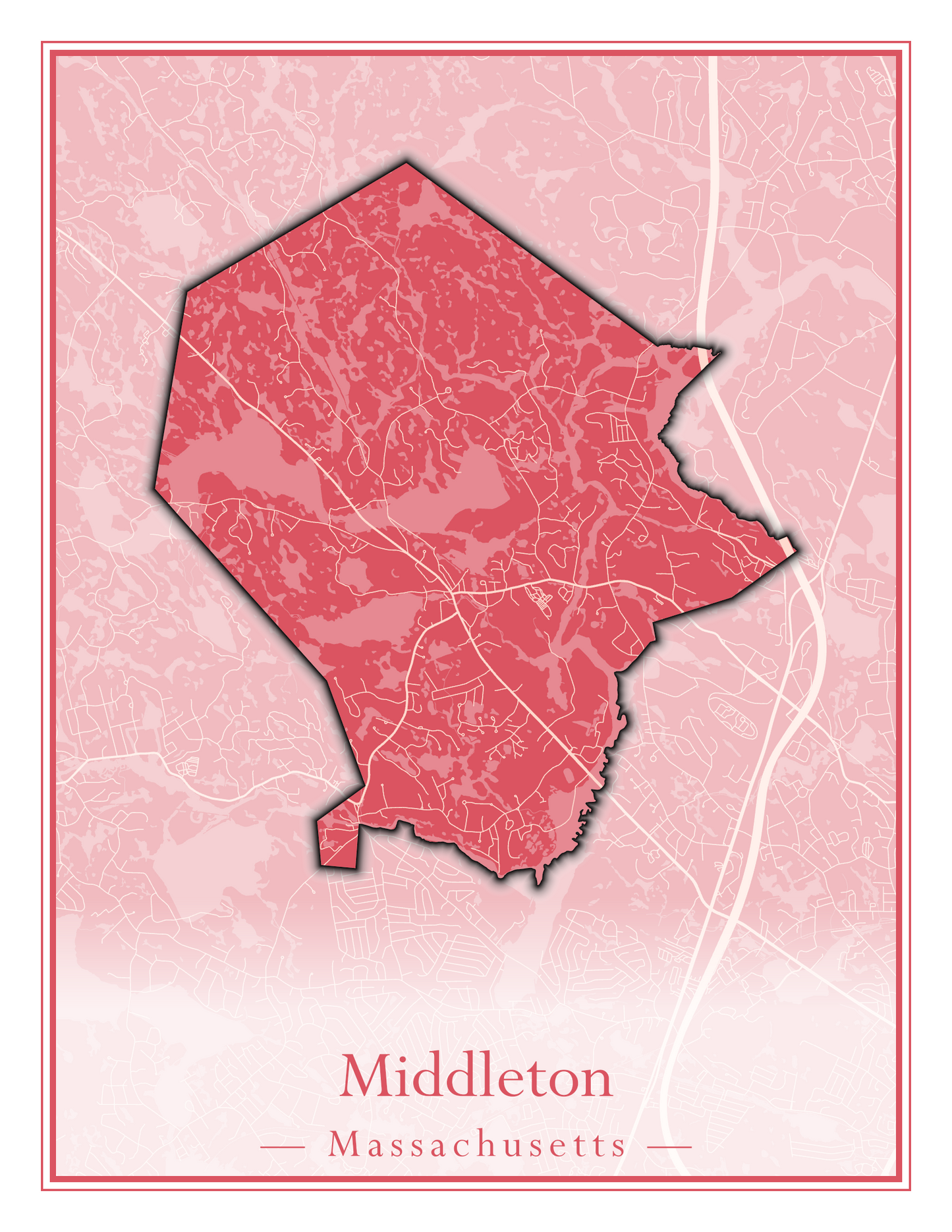 Massachusetts Towns - Street Map (Methuen - Middleton)