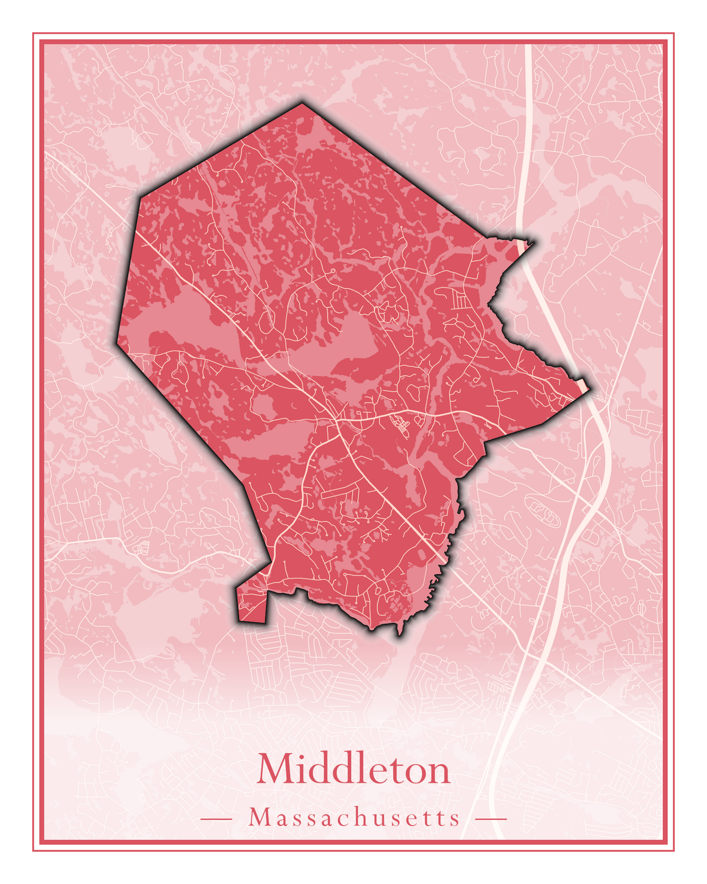 Massachusetts Towns - Street Map (Methuen - Middleton)