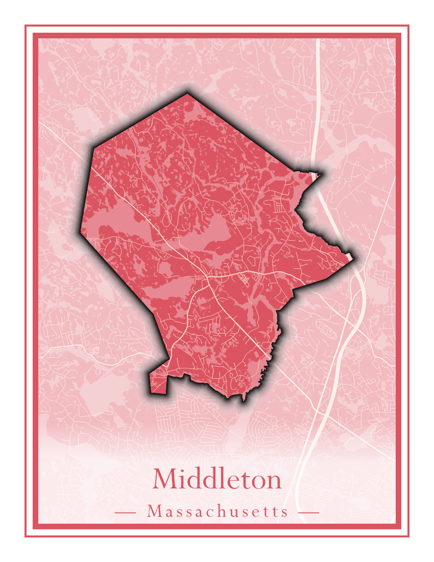 Massachusetts Towns - Street Map (Methuen - Middleton)