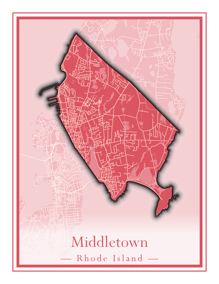 Rhode Island Towns - Street Map (Lincoln - Narragansett)