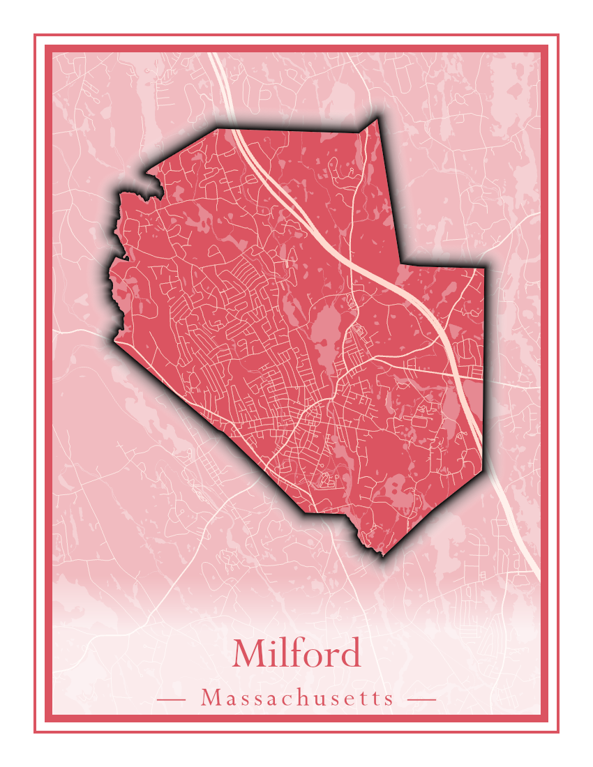 Massachusetts Towns - Street Map (Milford - Millville)