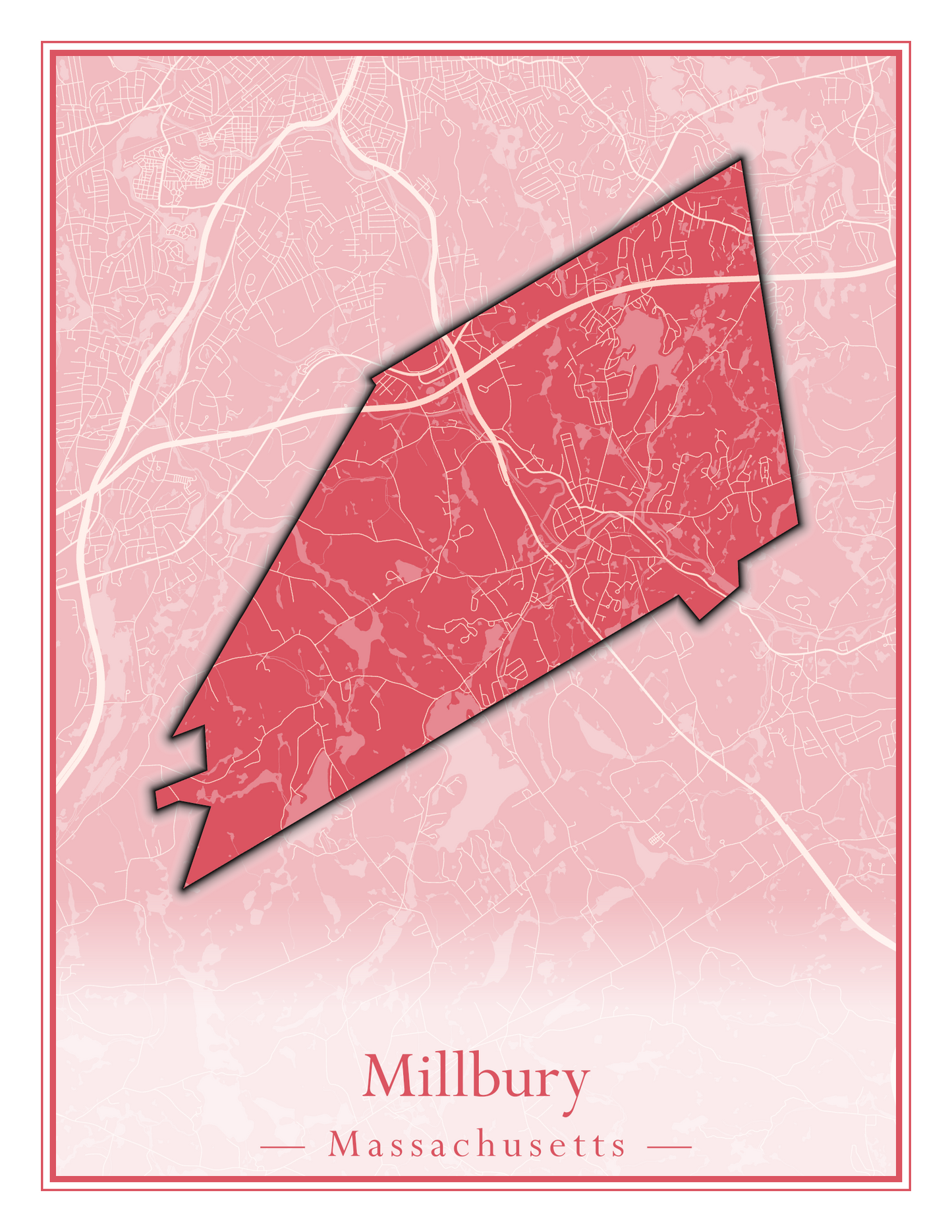 Massachusetts Towns - Street Map (Milford - Millville)