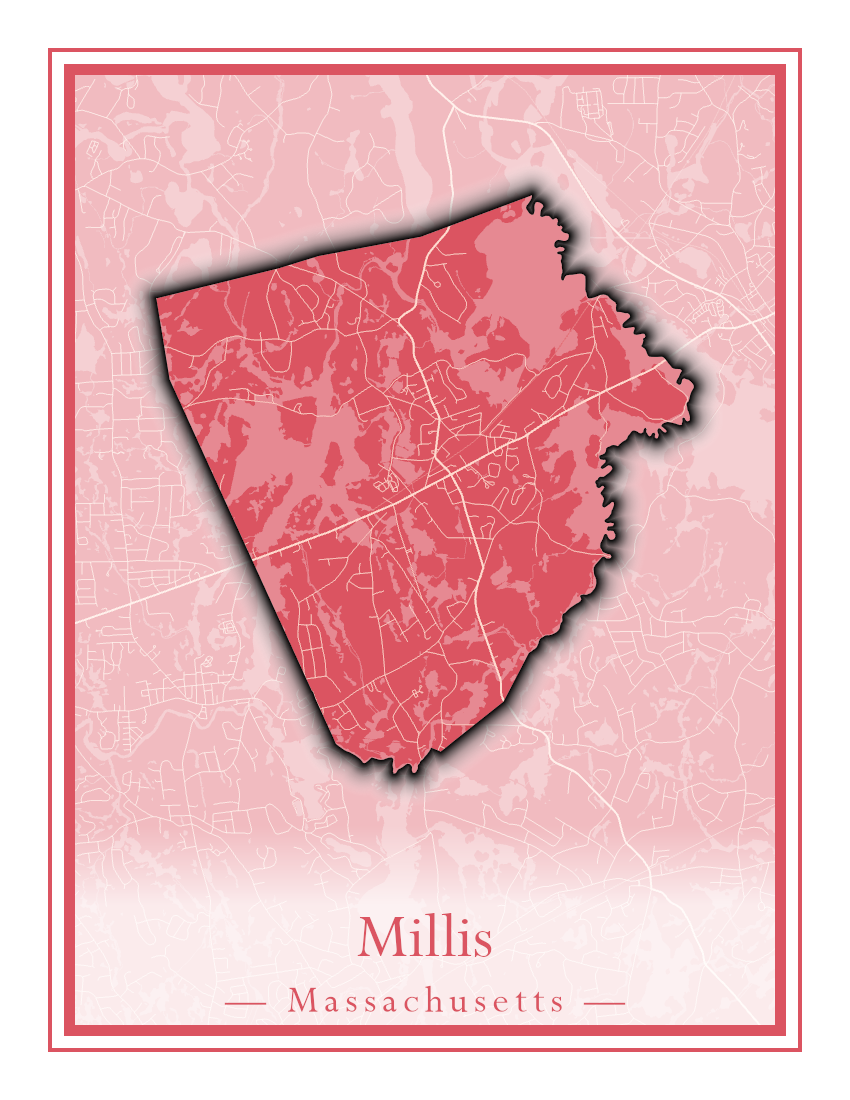 Massachusetts Towns - Street Map (Milford - Millville)