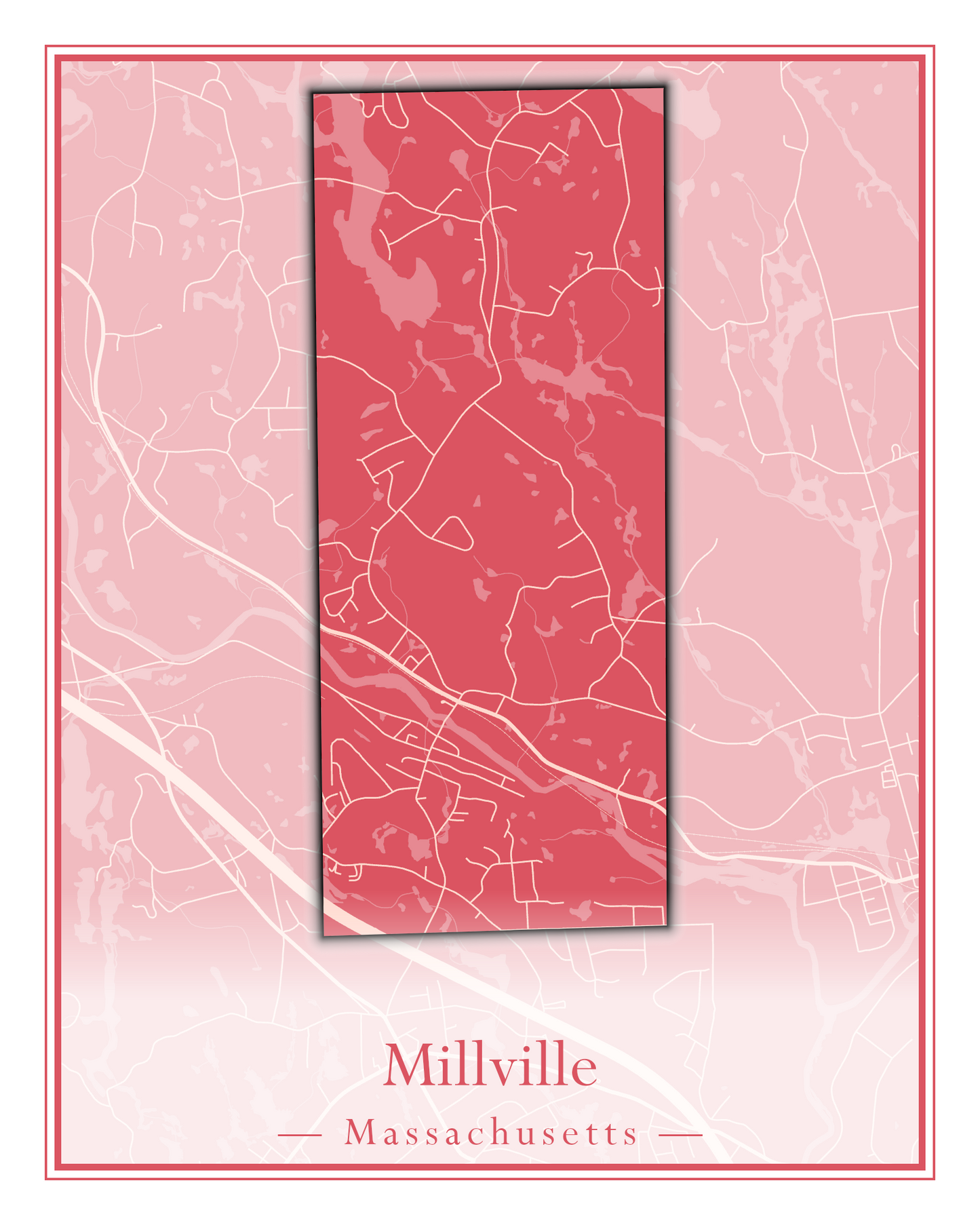 Massachusetts Towns - Street Map (Milford - Millville)