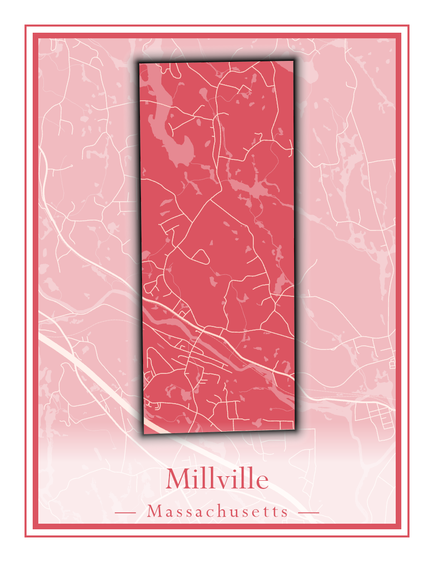 Massachusetts Towns - Street Map (Milford - Millville)